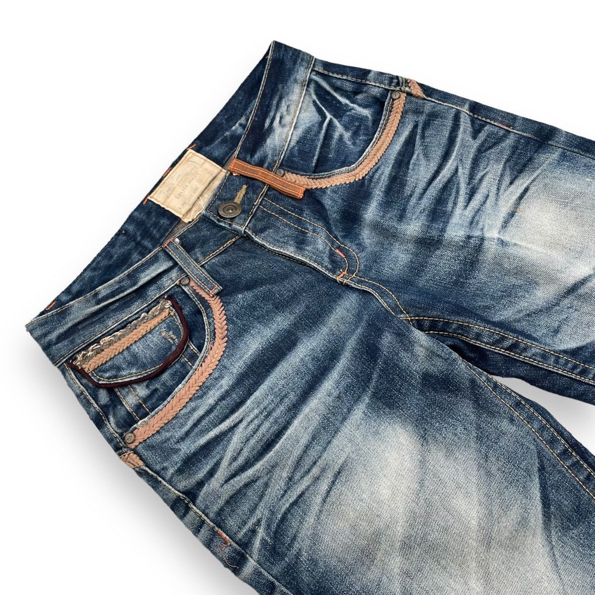 If Six Was Nine 🇯🇵 VINTAGE LOLITA BY CONCERT CLUB WASHED DENIM PANTS Size 29" - 3 Thumbnail