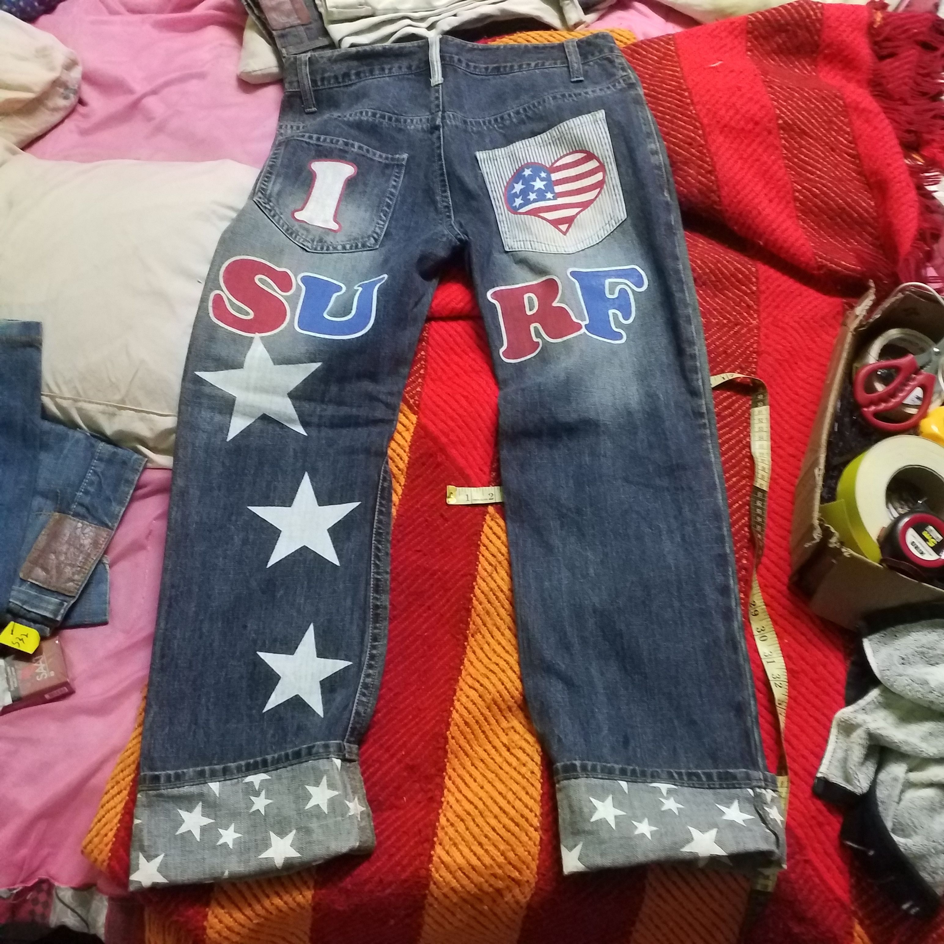 Japanese Brand OVER PRINT JEANS LIKE NEW Size US 34 / EU 50 - 6 Thumbnail
