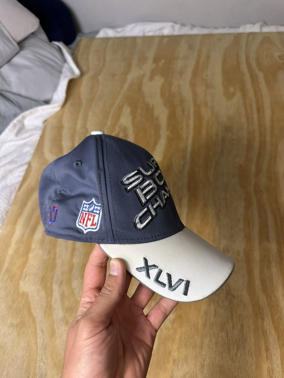 NFL × Vintage NY Giants Super Bowl XLVI Champions Hat NFL Blue White Rare Size ONE SIZE - 2 Thumbnail