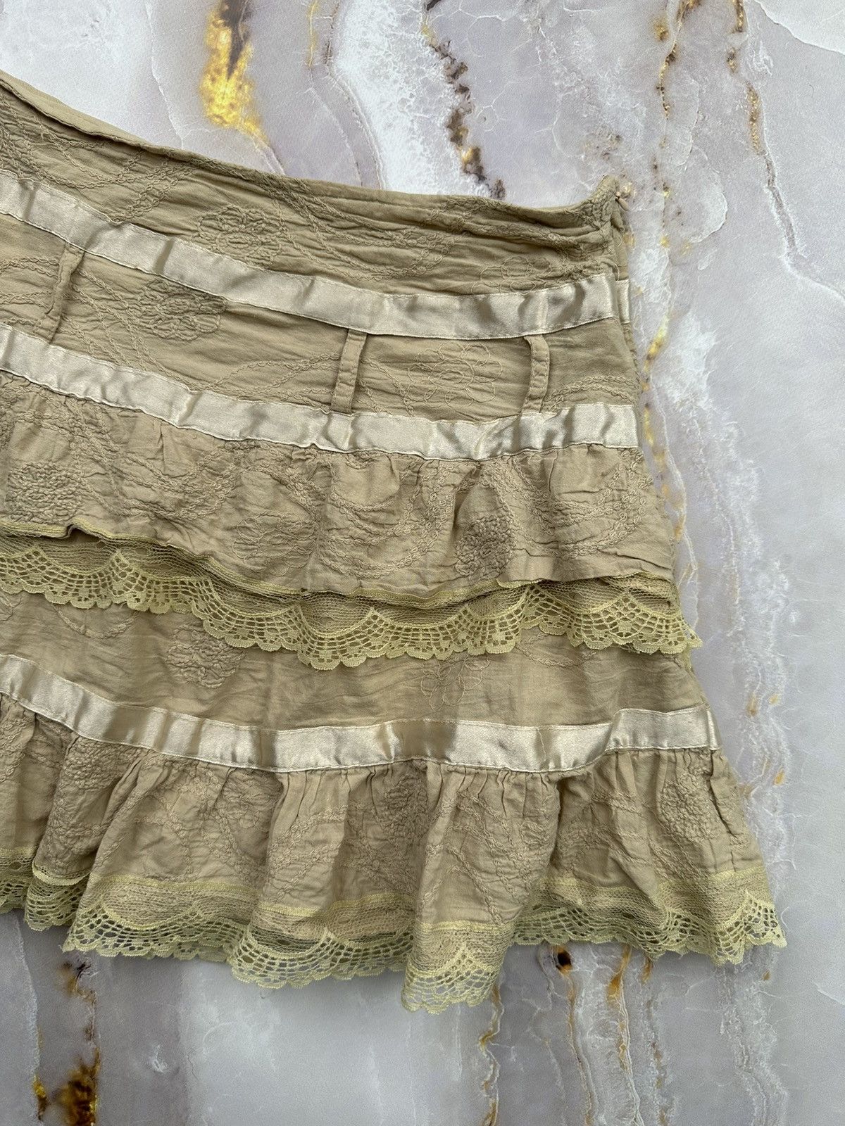 Japanese Brand Vintage Ruffled Flared Skirt Size 26" / US 2 / IT 38 - 3 Thumbnail