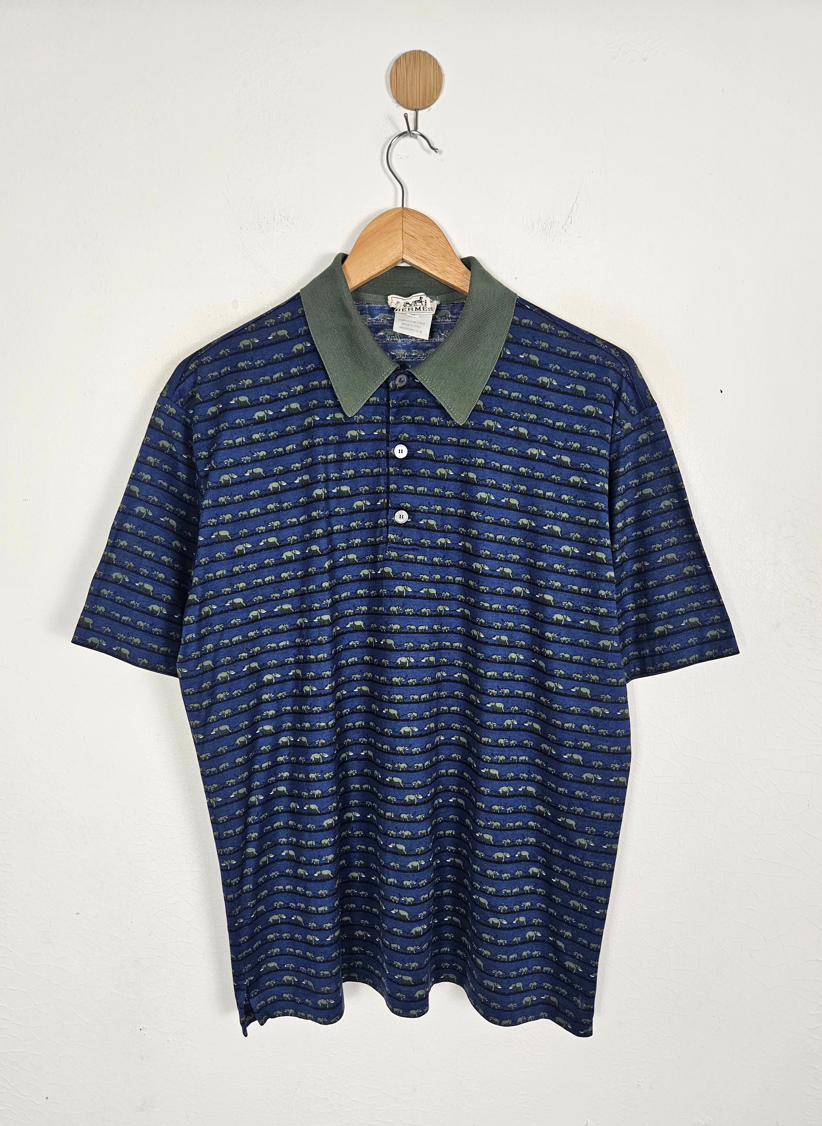 Hermes Vintage Hermes Elephant animal motive Polo shirt Size US M / EU 48-50 / 2 - 1 Thumbnail