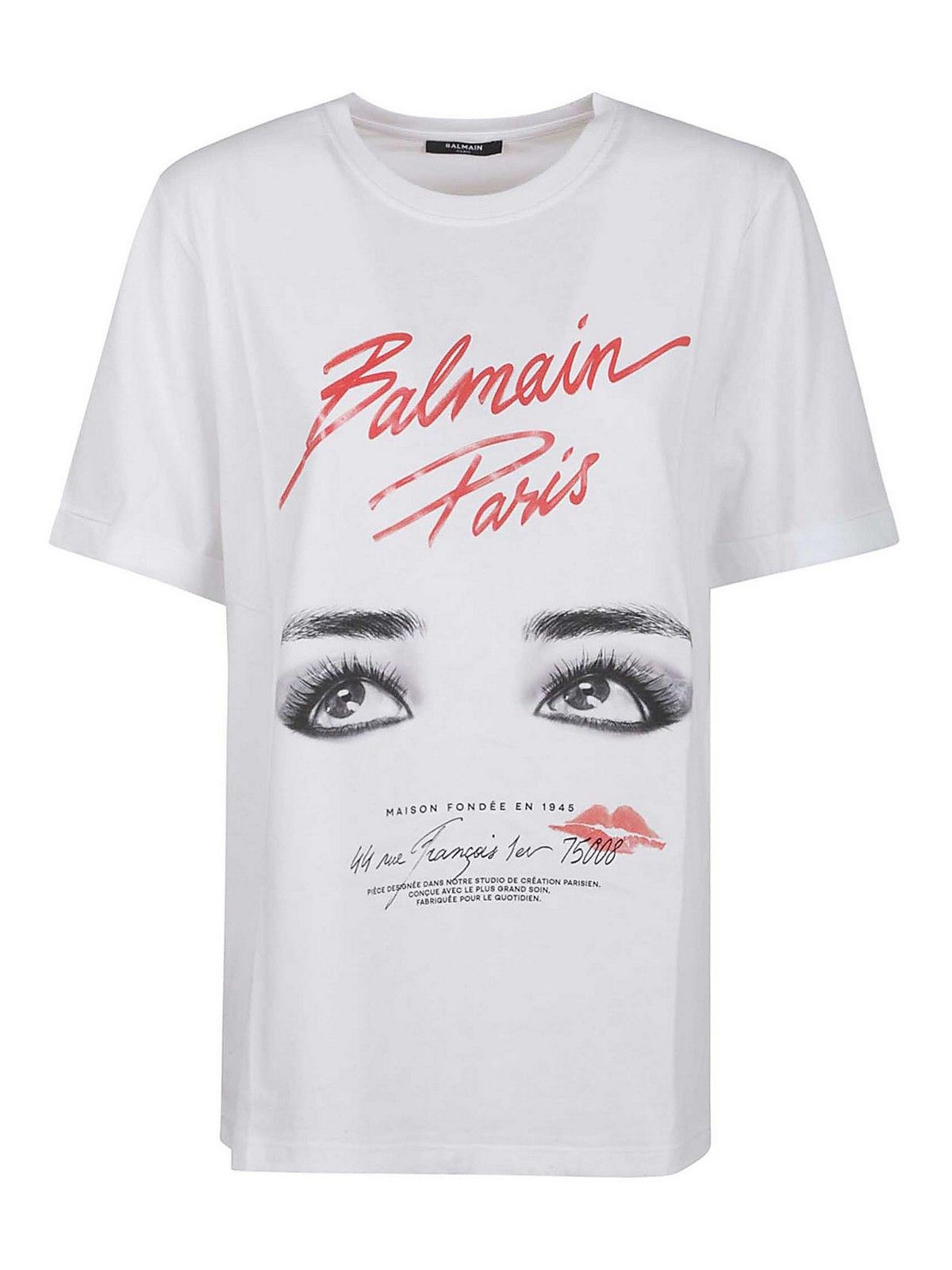 Balmain o1s1wg110526 Short Sleeve T-Shirts in White Size XL / US 12-14 / IT 48-50 - 1 Thumbnail