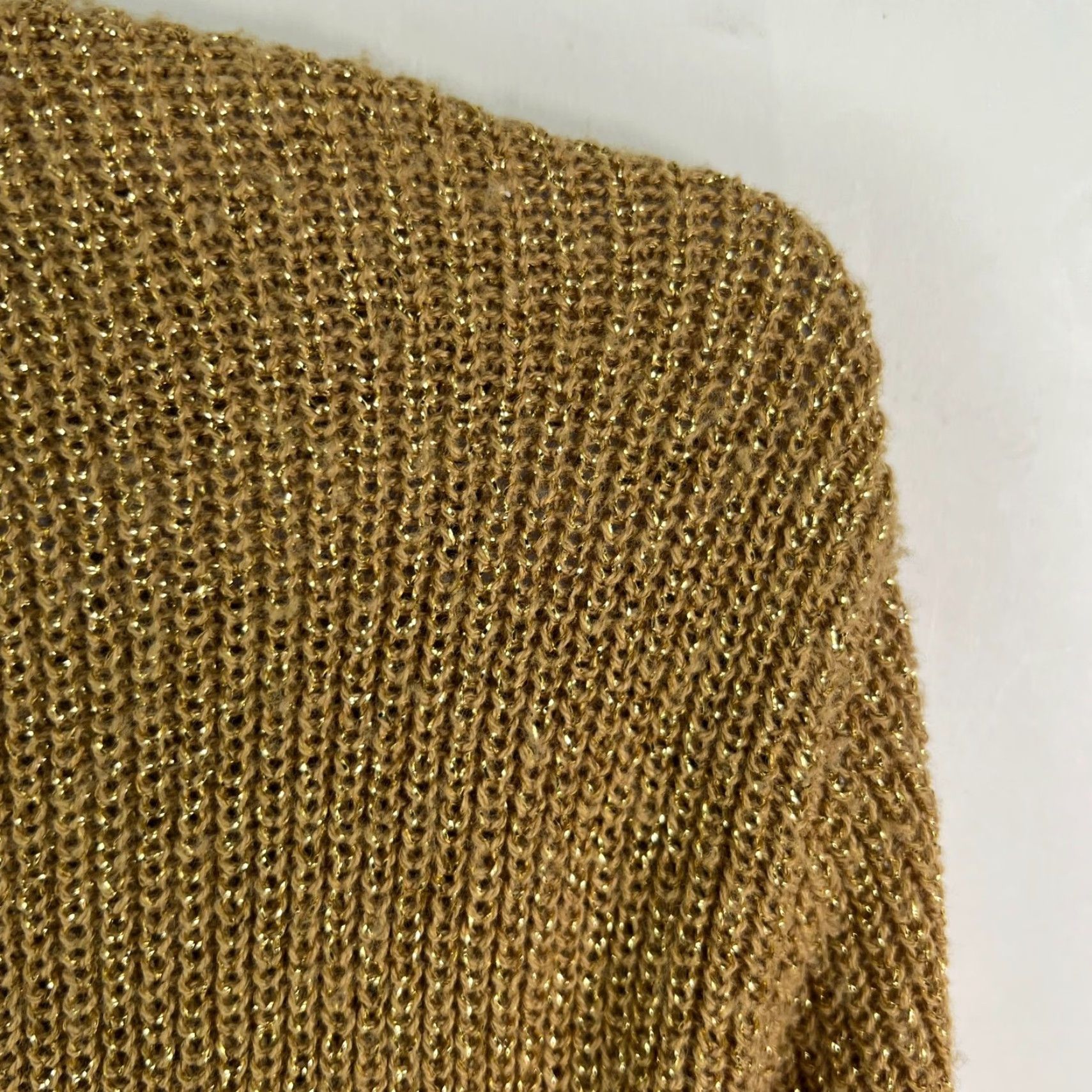 Vintage VINTAGE Sharon Anthony Gold Metallic Cardigan Sweater Women Size L 80s 90s Classic Size L / US 10 / IT 46 - 2 Thumbnail