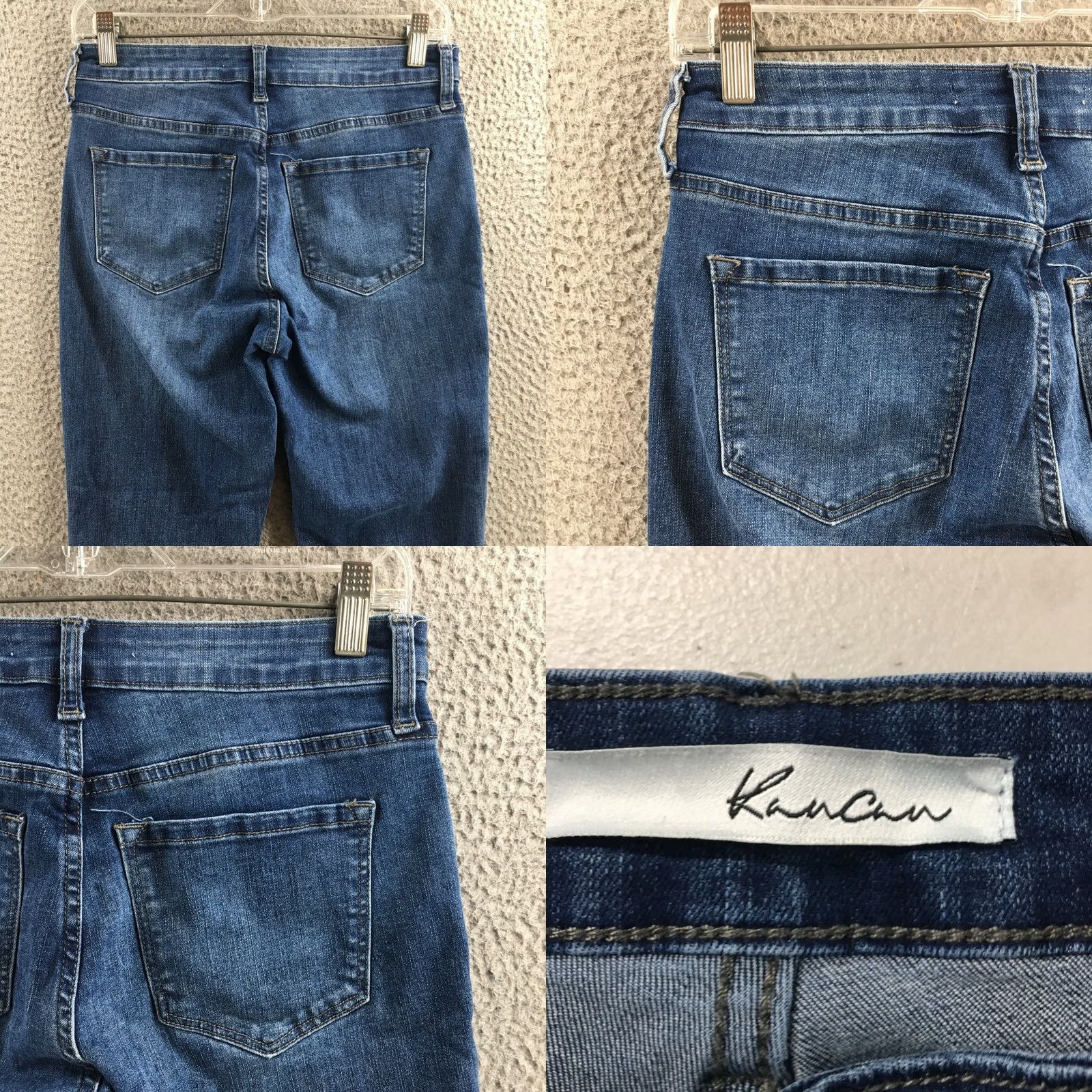 Vintage Kancan Skinny Jeans Womens 27 Blue Denim Mid Rise Zip Fly Pockets Jeans 28 Inseam Size 27" / US 4 / IT 40 - 9 Thumbnail
