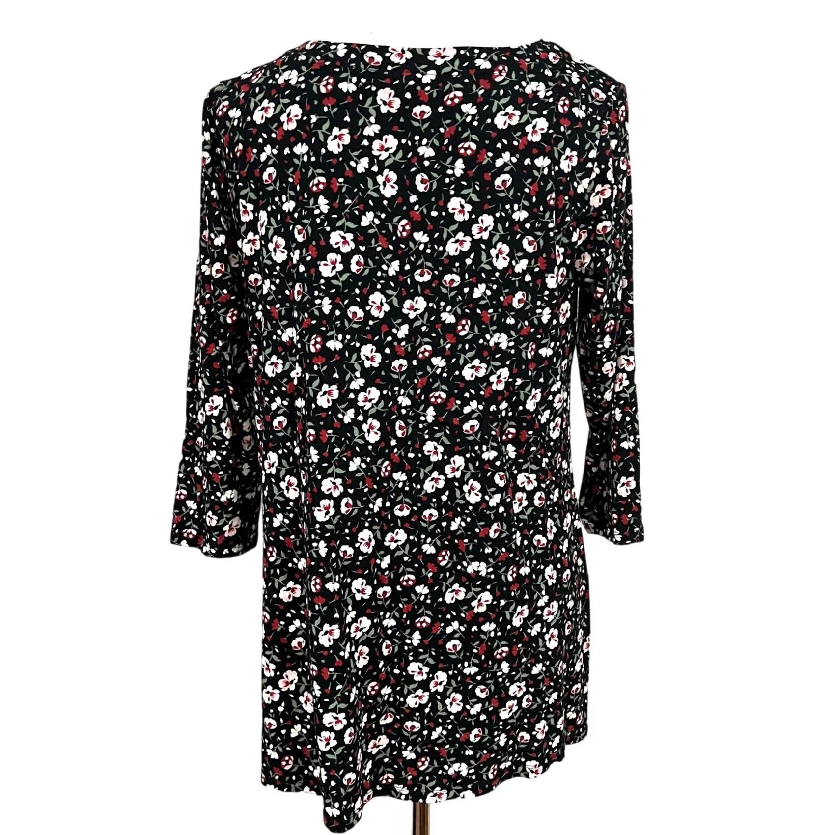 J. Jill J.Jill Wearever Tunic Top Blouse Floral Jersey Knit Stretch Sz M Multicolor Womens Size M / US 6-8 / IT 42-44 - 4 Thumbnail
