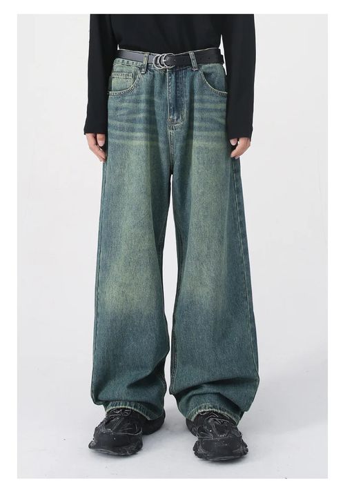 Vintage Y2K Green Streetwear Baggy Jeans | Grailed