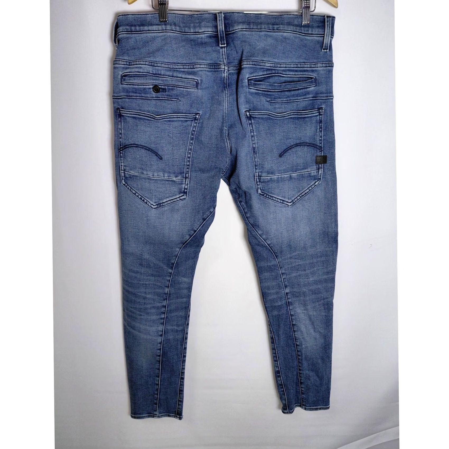 Vintage G-STAR RAW Jeans Slim 32 Blue Solid Denim Men Size US 32 / EU 48 - 2 Thumbnail