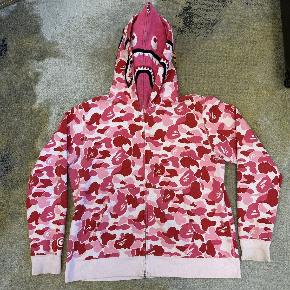 BAPE Big ABC Camo Shark Full Zip Hoodie Pink