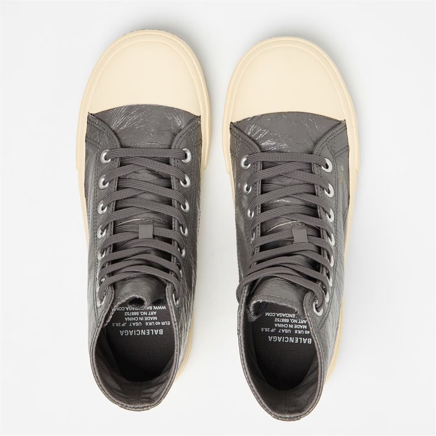 Balenciaga o1g2r1mq0226 Paris High-Top Sneakers In Dark Grey Size US 10 / EU 43 - 4 Thumbnail