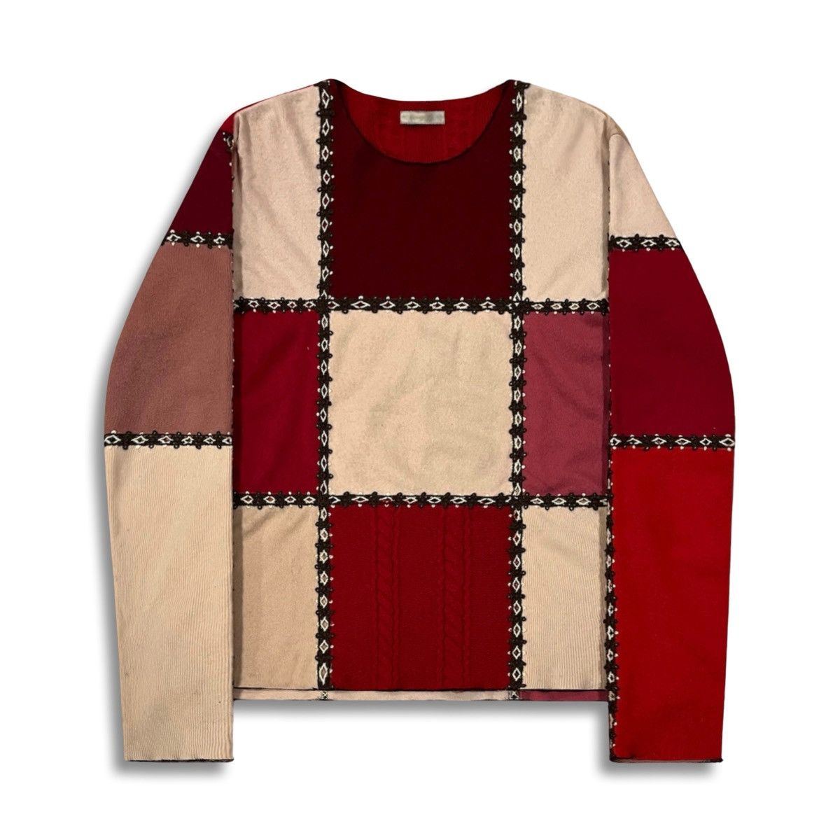Number (N)ine AW02 Patchwork Cashmere Long Sleeve Size US L / EU 52-54 / 3 - 1 Thumbnail
