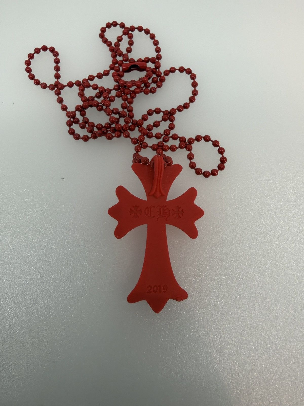 Chrome Hearts Chrome Hearts Silichrome Cross Silicon Necklace Red Size ONE SIZE - 2 Thumbnail
