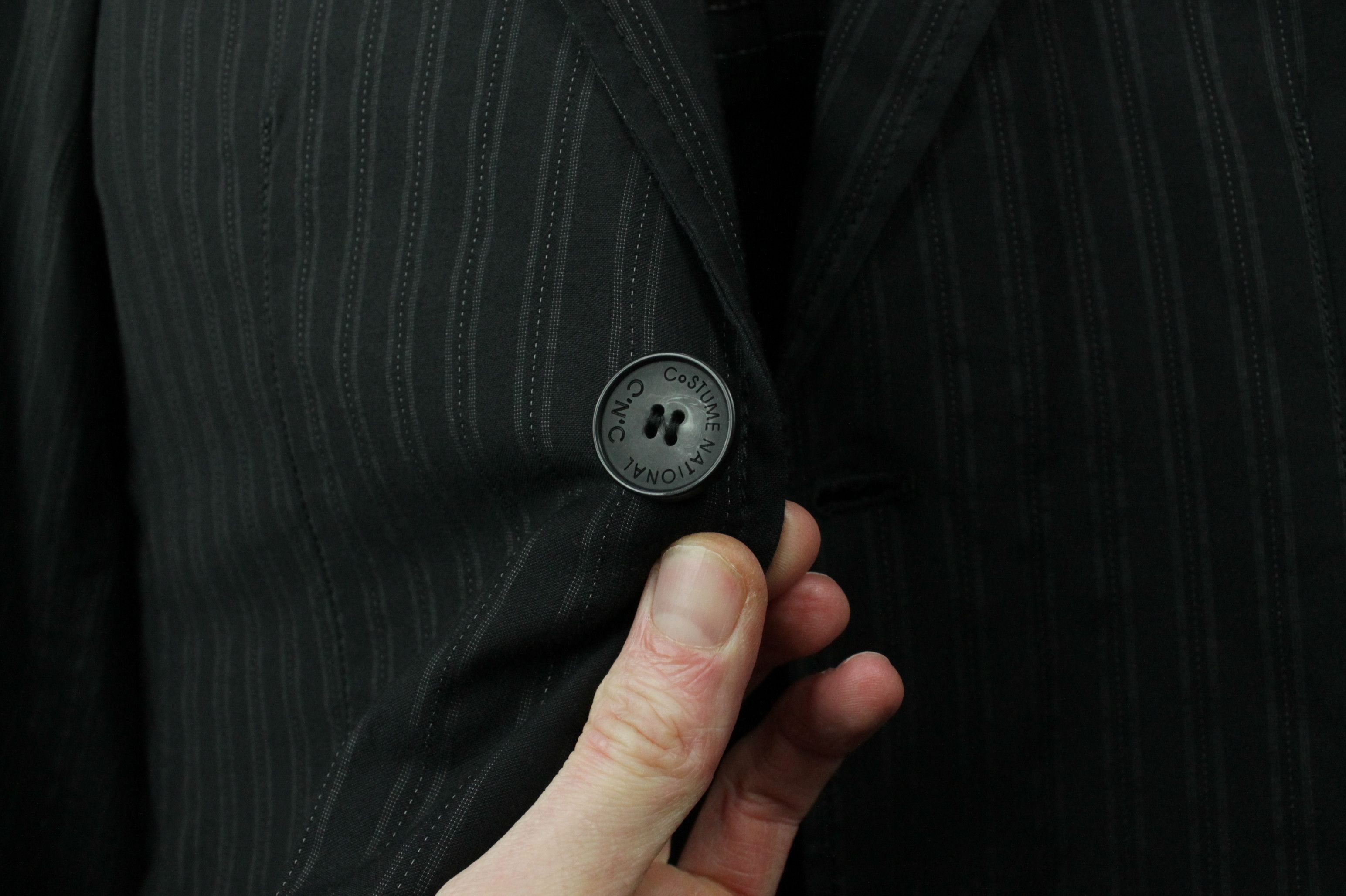 Costume National Vintage C'N'C Costume National Black Striped Suit Men's Size 40R - 11 Thumbnail