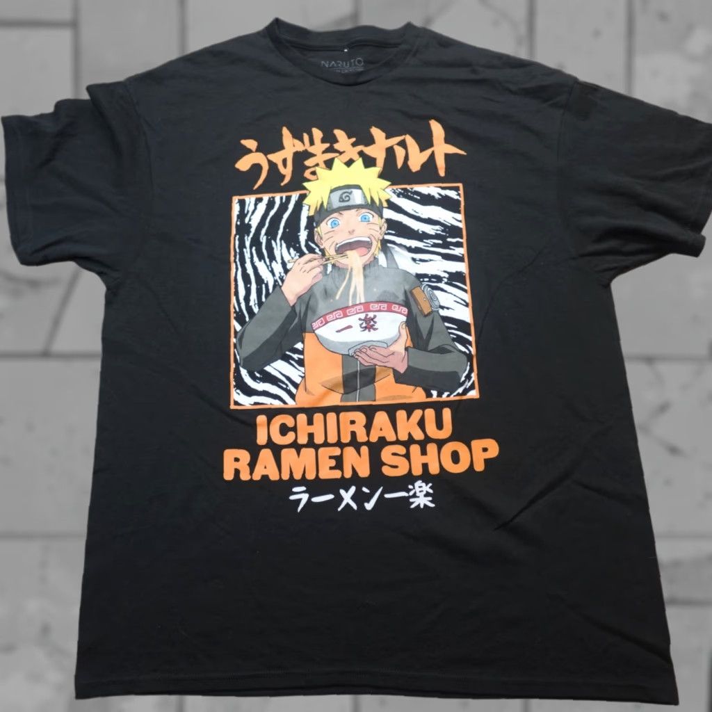 Vintage VINTAGE Naruto Shirt XL Black Ichiraku Ramen Shop 2002 Mens T-Shirt Crew Neck Short Sleeve Graphic Print Cotton Size US XL / EU 56 / 4 - 1 Thumbnail