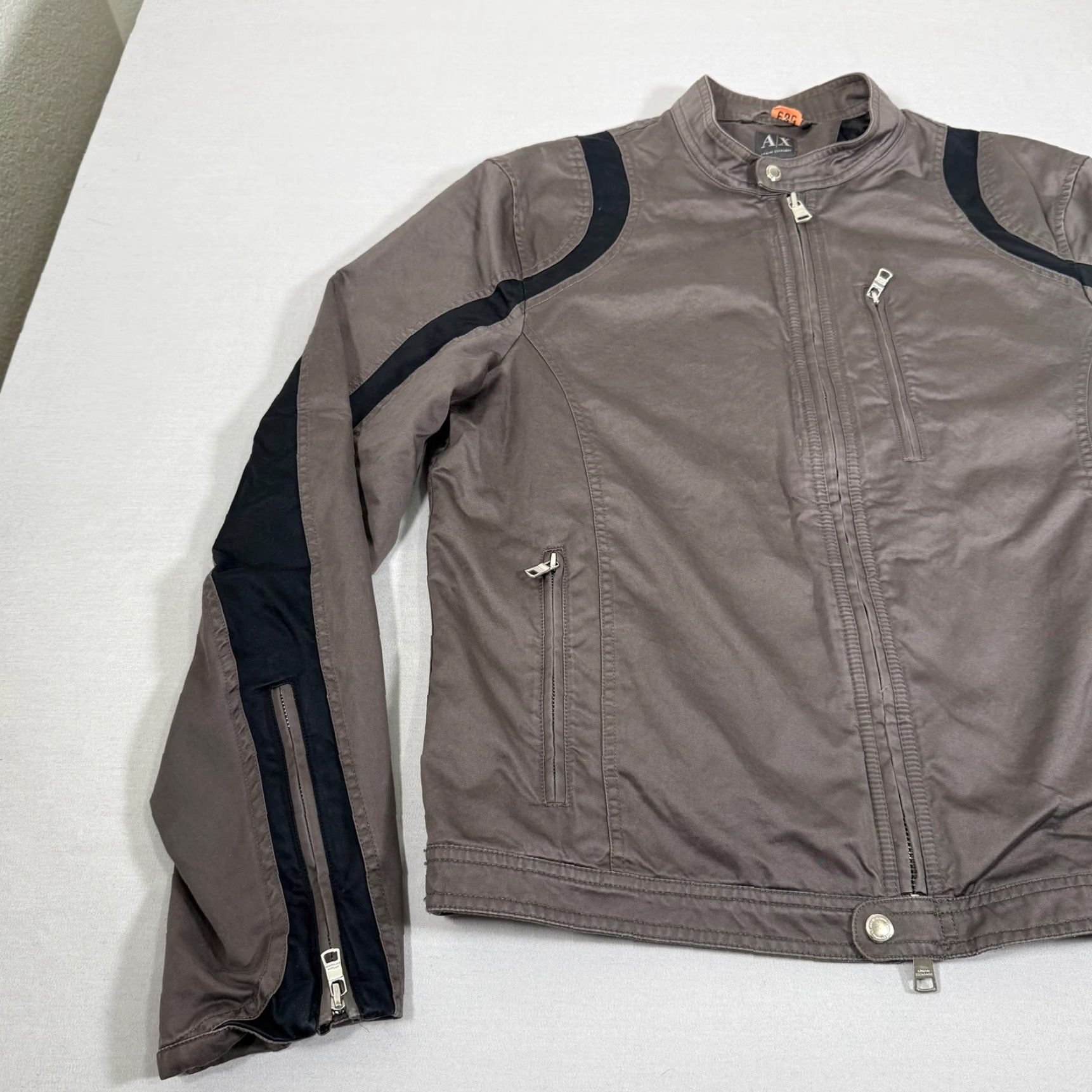 Armani Exchange Armani Exchange Jacket Mens XL Gray Cafe Racer Motorcycle Moto Zip Up Lined Size US XL / EU 56 / 4 - 5 Thumbnail