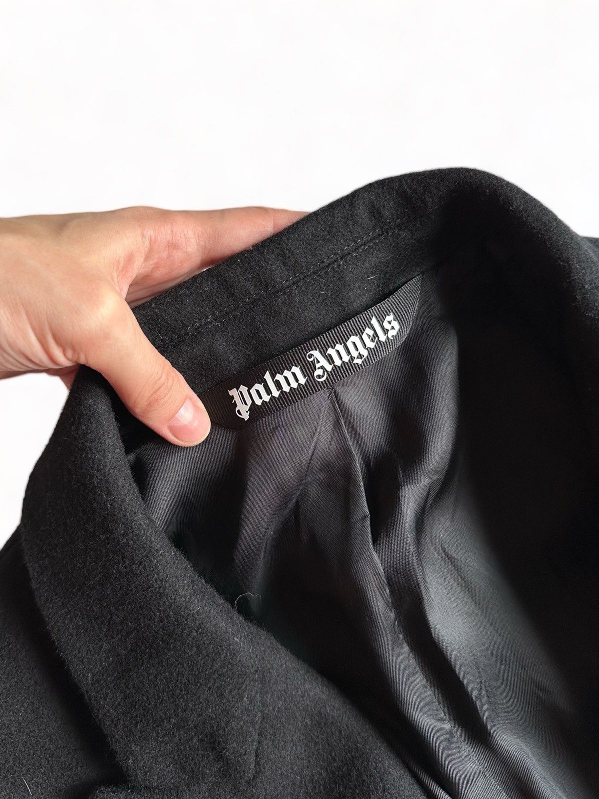 Palm Angels Palm Angels Classic Black Wool Logo Coat (S) Size US S / EU 44-46 / 1 - 8 Thumbnail