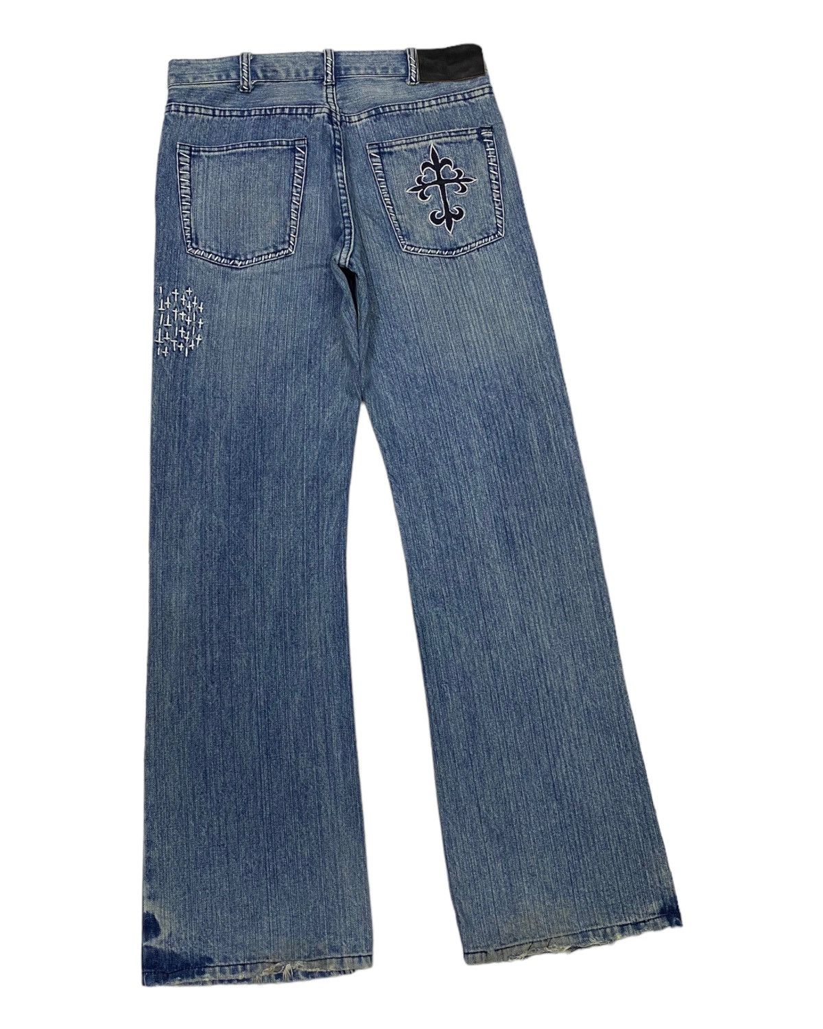 If Six Was Nine × Tornado Mart TORNADO MART FLARE CROSS CHROME HEARTS DISTRESS FLARE DENIM Size US 30 / EU 46 - 5 Thumbnail