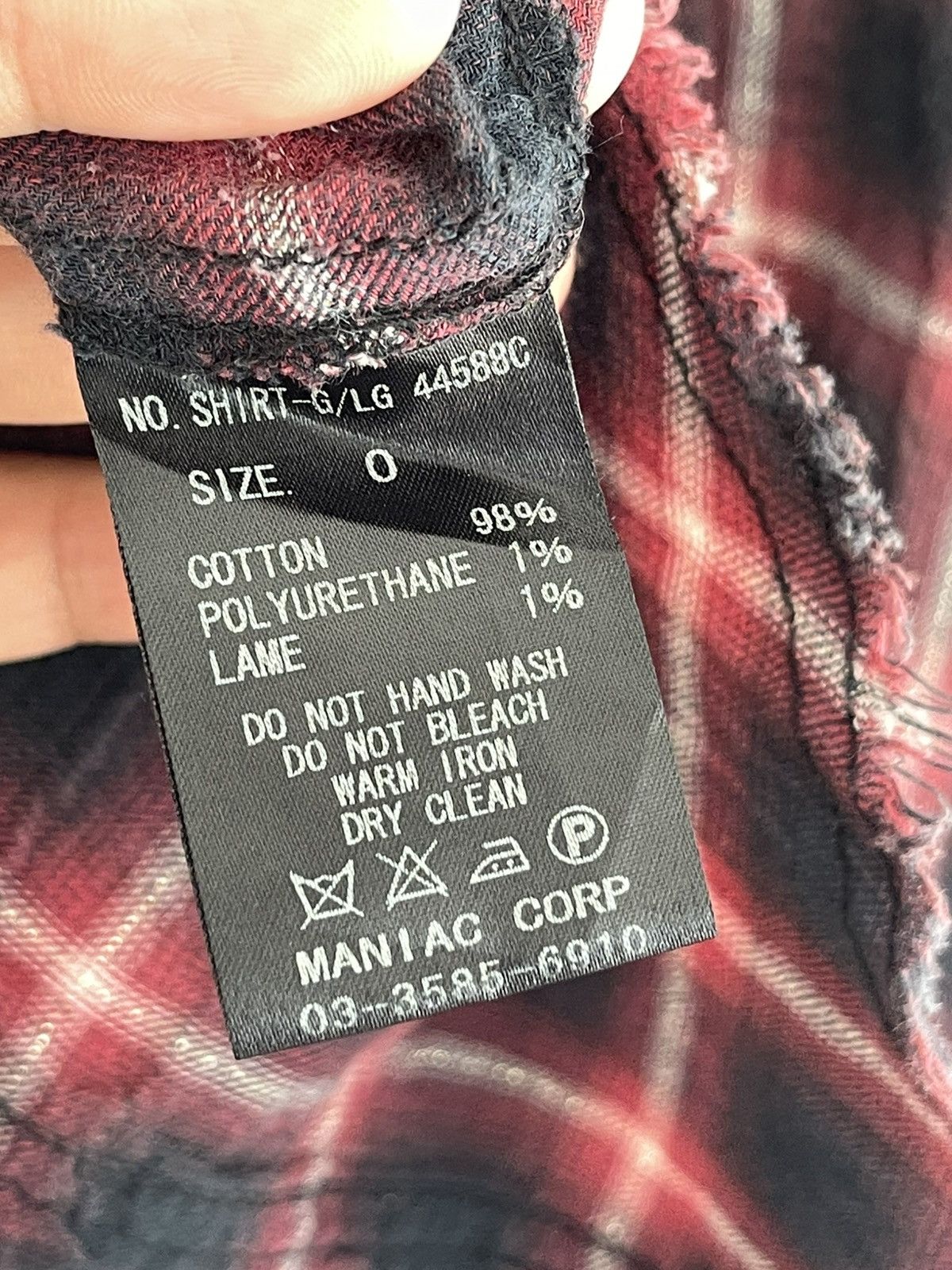 Le Grande Bleu (L.G.B.) LGB Shadow Distressed Plaid Tartan Long Flannel I6W9 Size US M / EU 48-50 / 2 - 17 Thumbnail