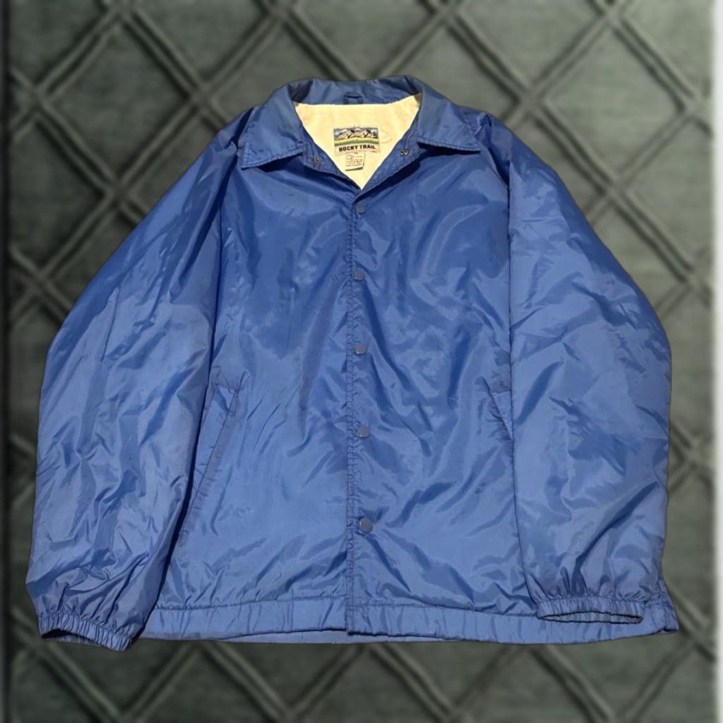Vintage VINTAGE Rocky Trail Blue Windbreaker Jacket M Blue 80s Jacket Mens Snap Button Front Size US M / EU 48-50 / 2 - 1 Thumbnail