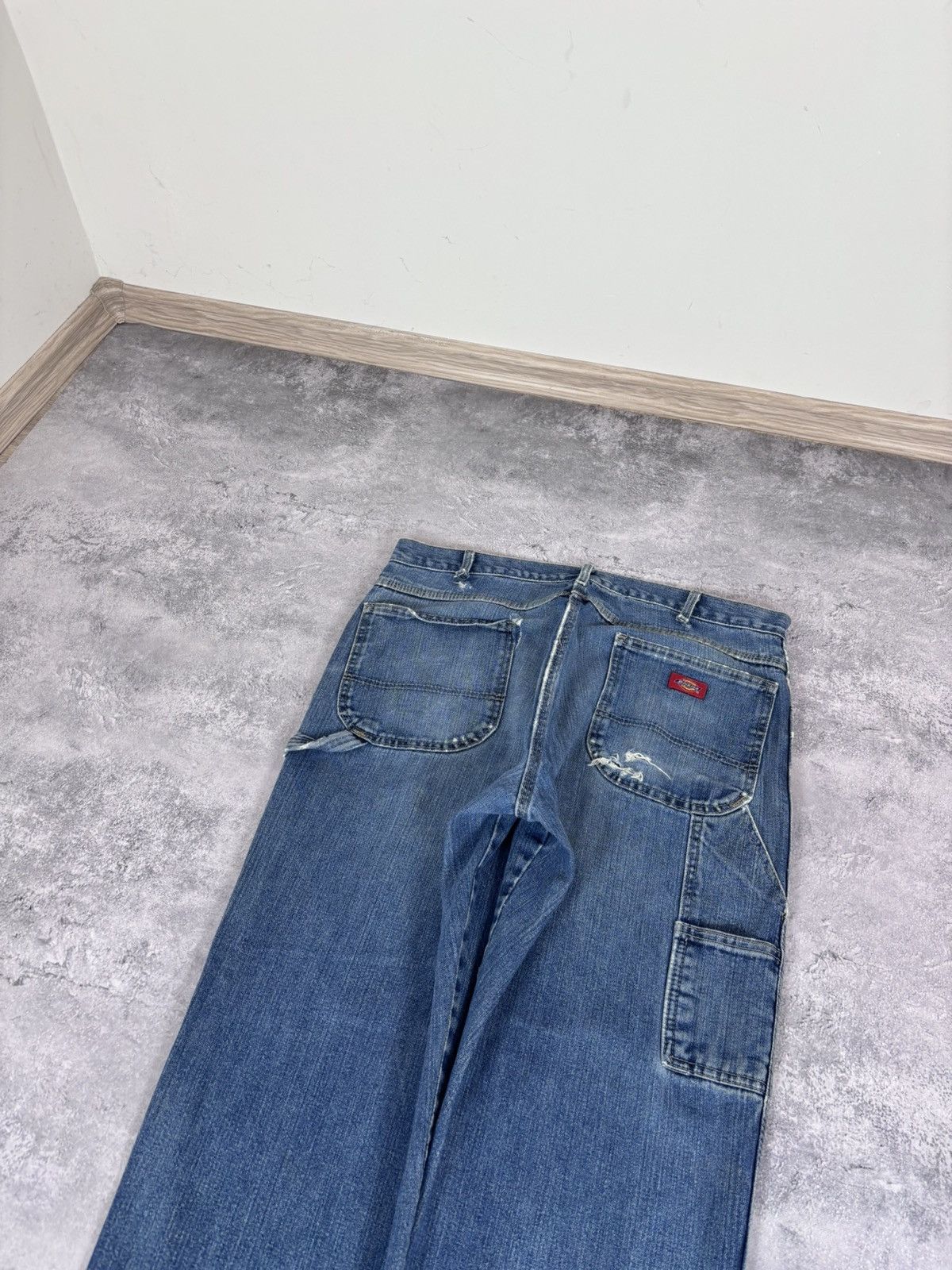 Dickies Dickies Men’s Denim Jeans Faded Blue USA Carpenter Workwear Size US 36 / EU 52 - 4 Thumbnail