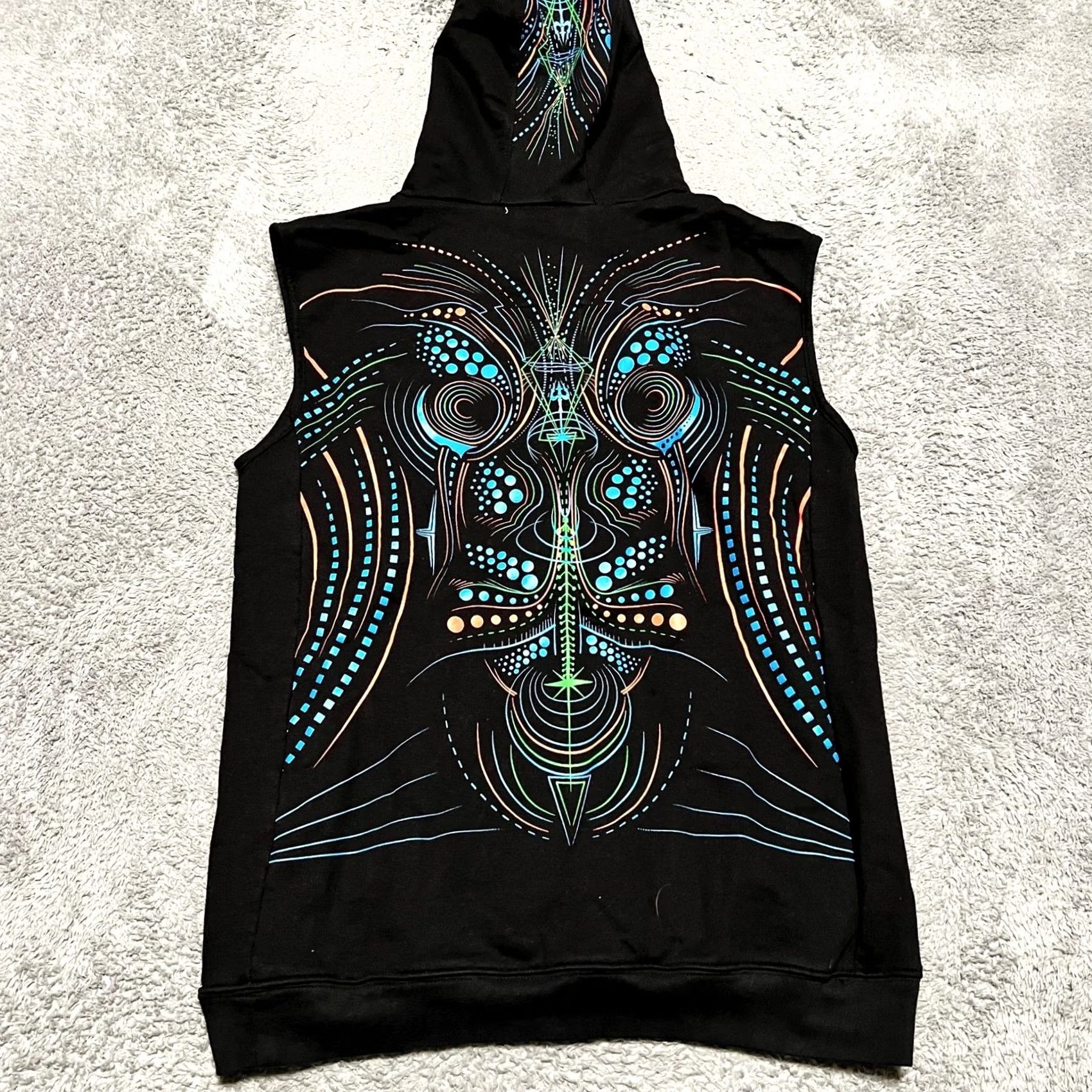 Vintage Psycho Active Public Beta Hoodie Mens Large Neon Sleeveless Sweatshirt Men L Sleeveless Black Pullover Hoodie Size US L / EU 52-54 / 3 - 4 Thumbnail