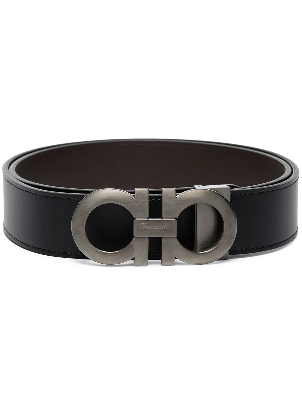 image of Salvatore Ferragamo Ferragamo Reversibile Gancini Belt Size 105 in Black, Men's