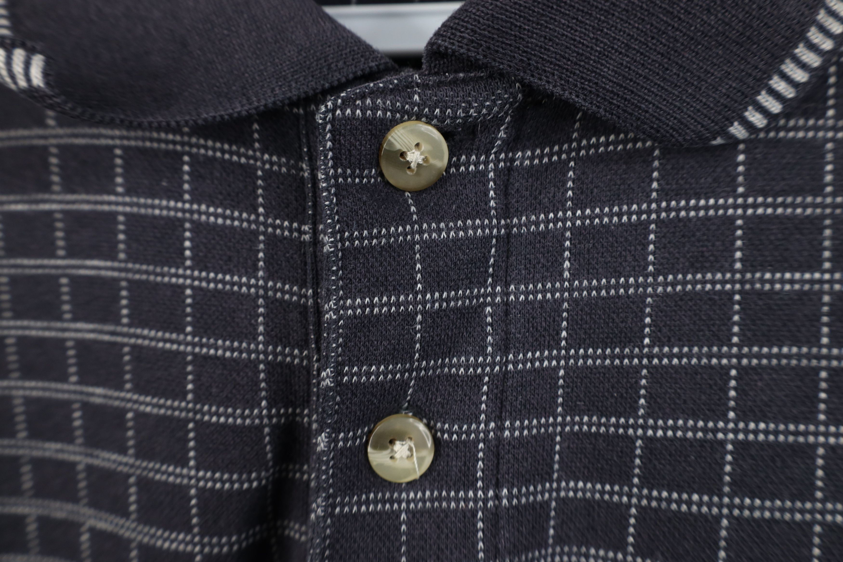 Vintage Vintage 90s Streetwear Checkered Knit Long Sleeve Rugby Polo Size US M / EU 48-50 / 2 - 5 Thumbnail