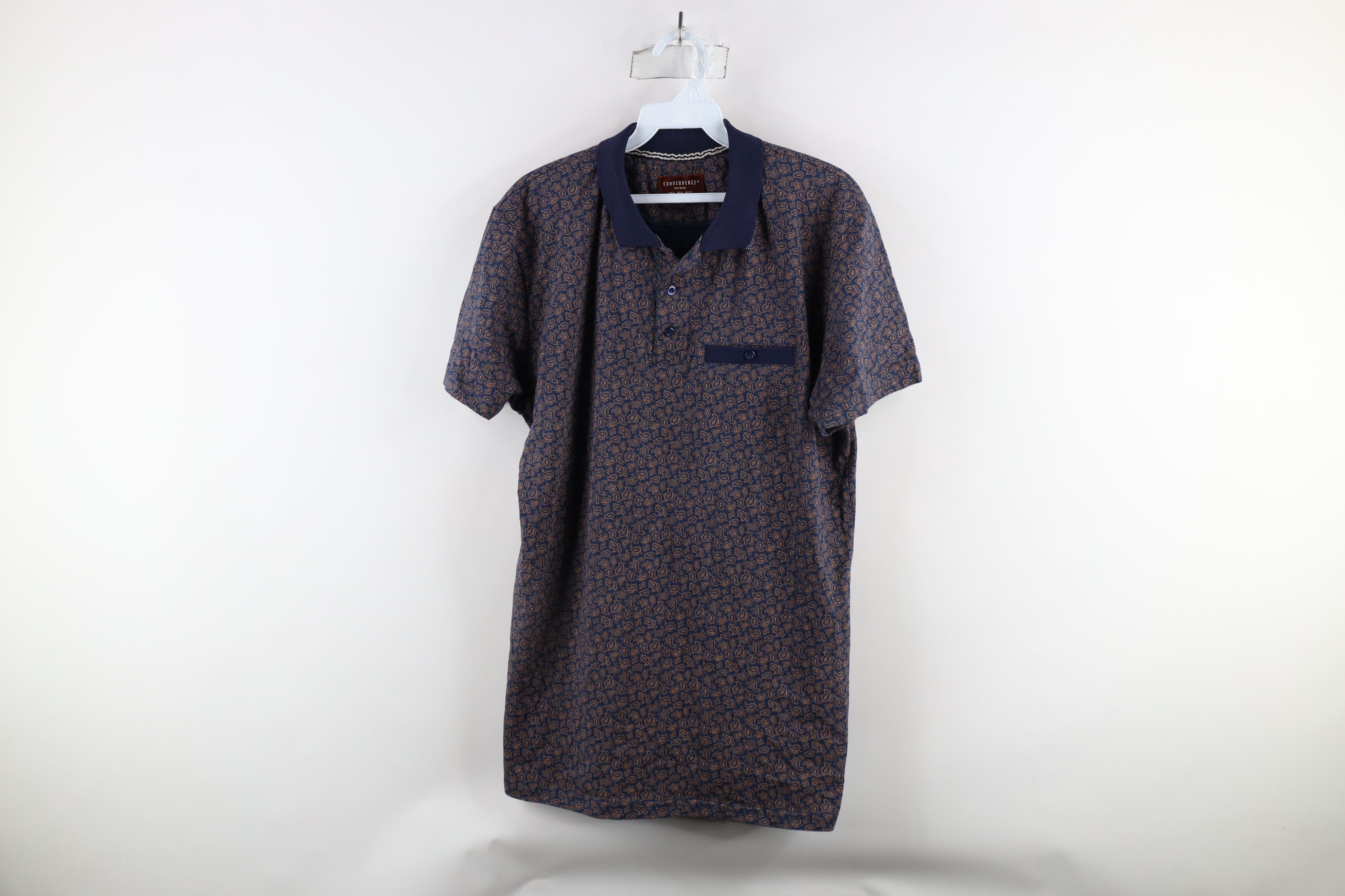 Vintage Vintage Streetwear All Over Print Knit Collared Polo Shirt Size US M / EU 48-50 / 2 - 1 Thumbnail