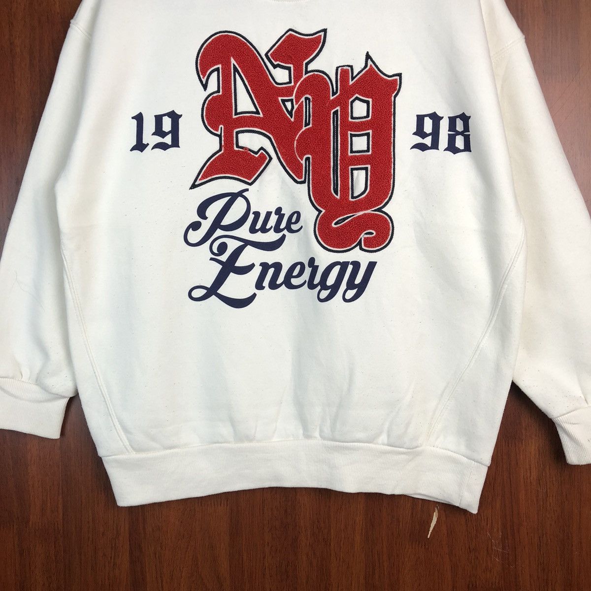 Japanese Brand Pure Energy Bershka White vintage Sweatshirt #7528 Size M / US 6-8 / IT 42-44 - 3 Thumbnail