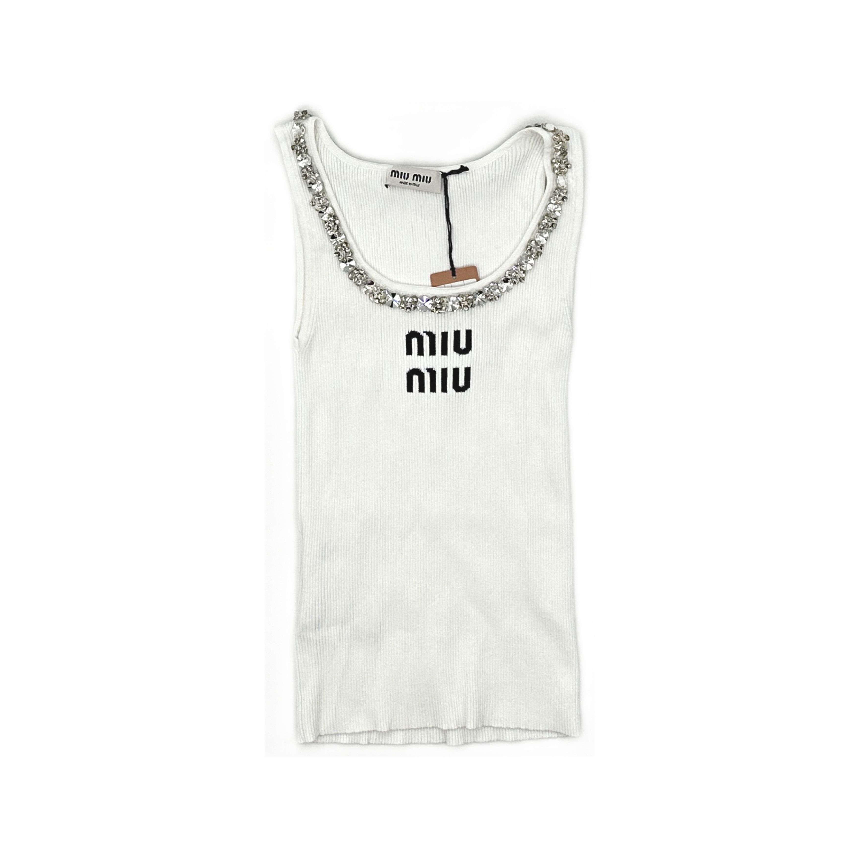 Miu Miu Miu Miu Crystal Embellished Tank Top Size 38 Size XS / US 0-2 / IT 36-38 - 1 Thumbnail