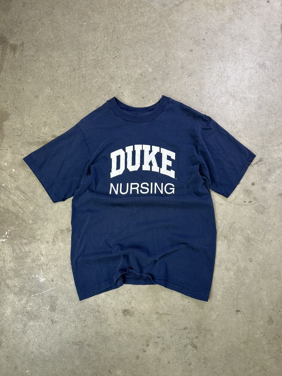 Vintage 90s Duke Nursing Collegiate Spellout Tee M/L Navy Size US M / EU 48-50 / 2 - 1 Thumbnail