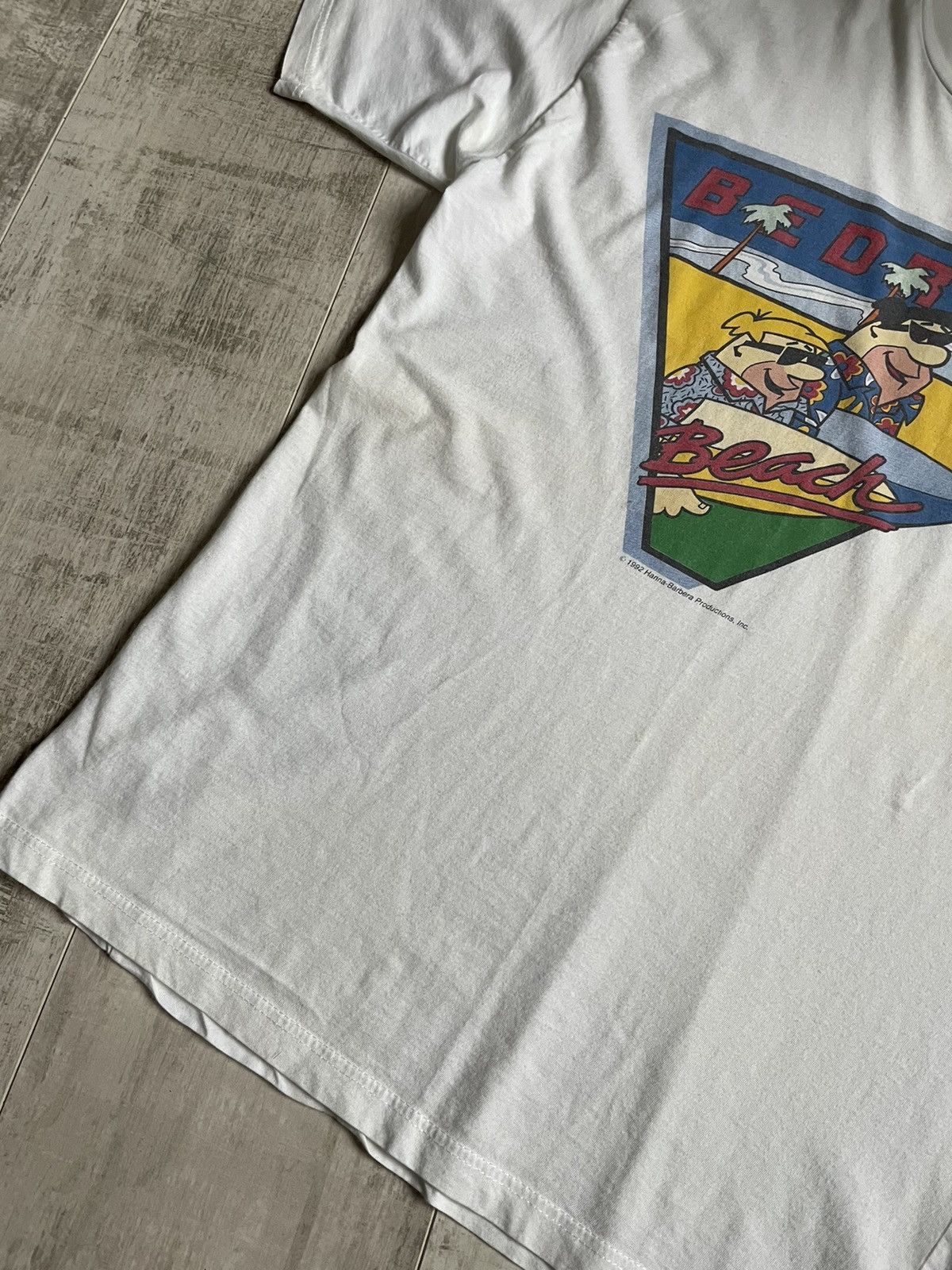 Cartoon Network × Vintage VTG Flinstones 1992 T-Shirt Bedrock Beach Hanna-Barbera RARE Size US L / EU 52-54 / 3 - 4 Thumbnail