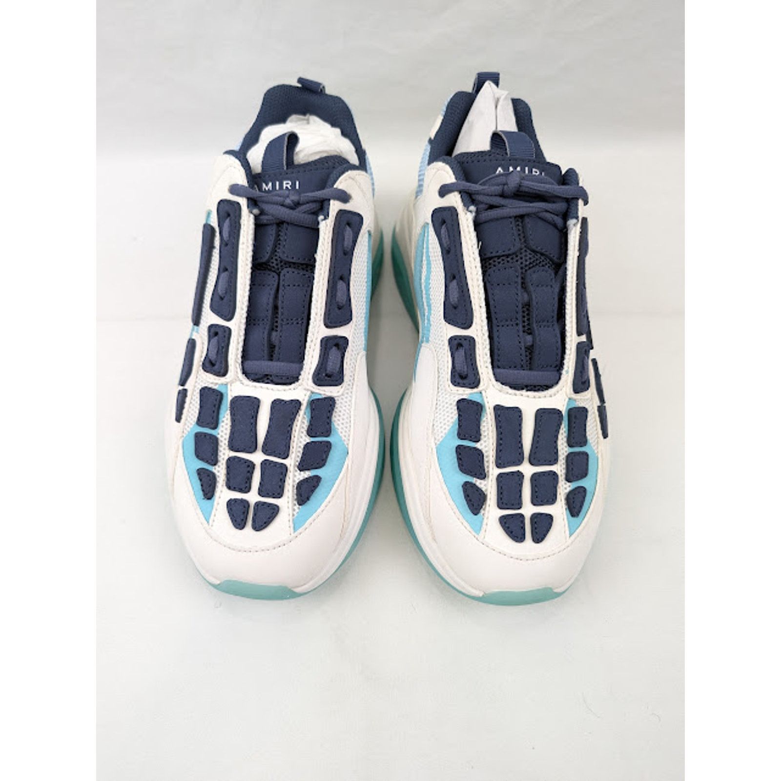 Amiri o1rshd1 Bone Runner Low-Top Sneakers in Baby Blue Size US 12 / EU 45 - 14 Thumbnail