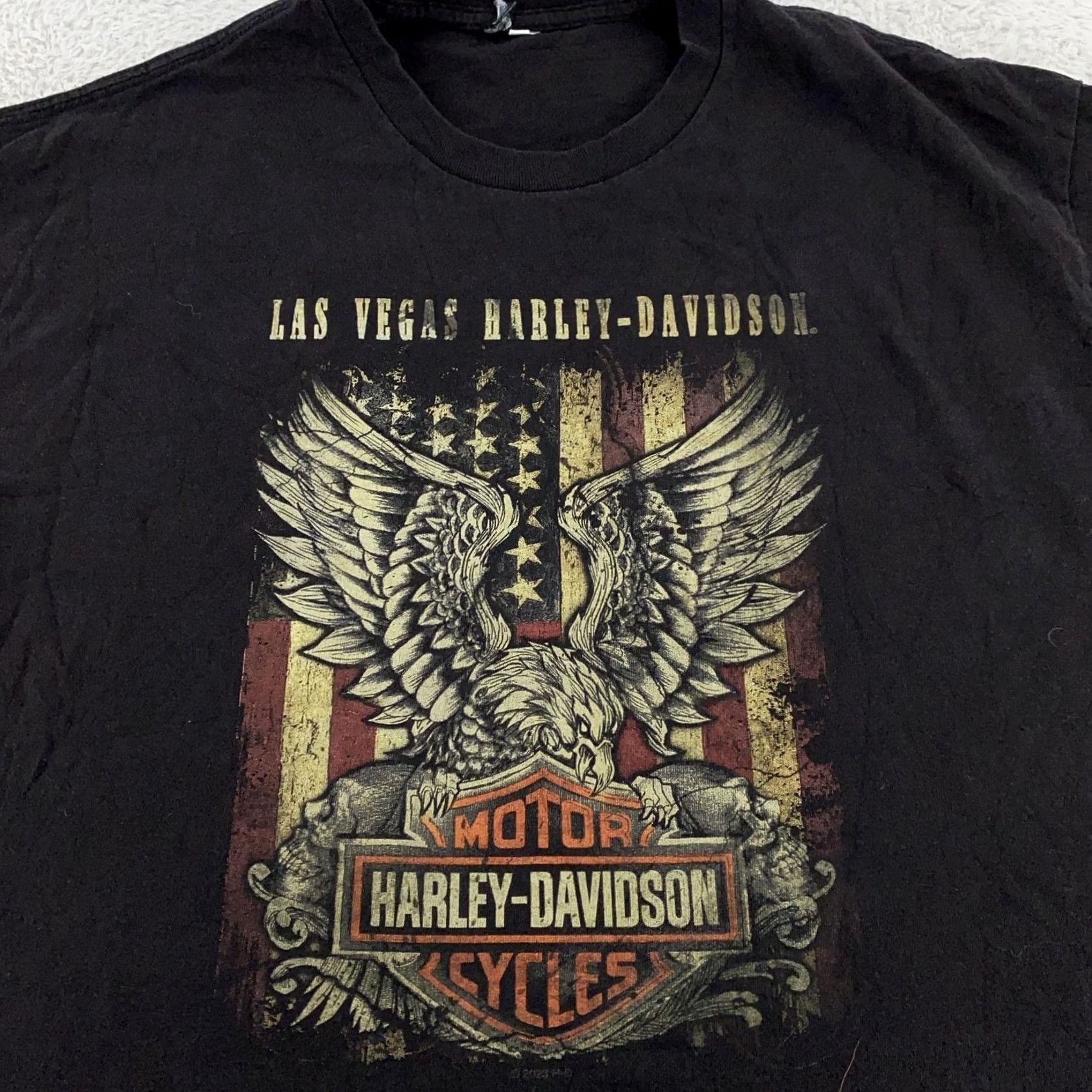 Harley Davidson Harley-Davidson Shirt Mens L Black Eagle Biker Motorcycle Tee Las Vegas Cowboy Tee? Size US L / EU 52-54 / 3 - 2 Thumbnail