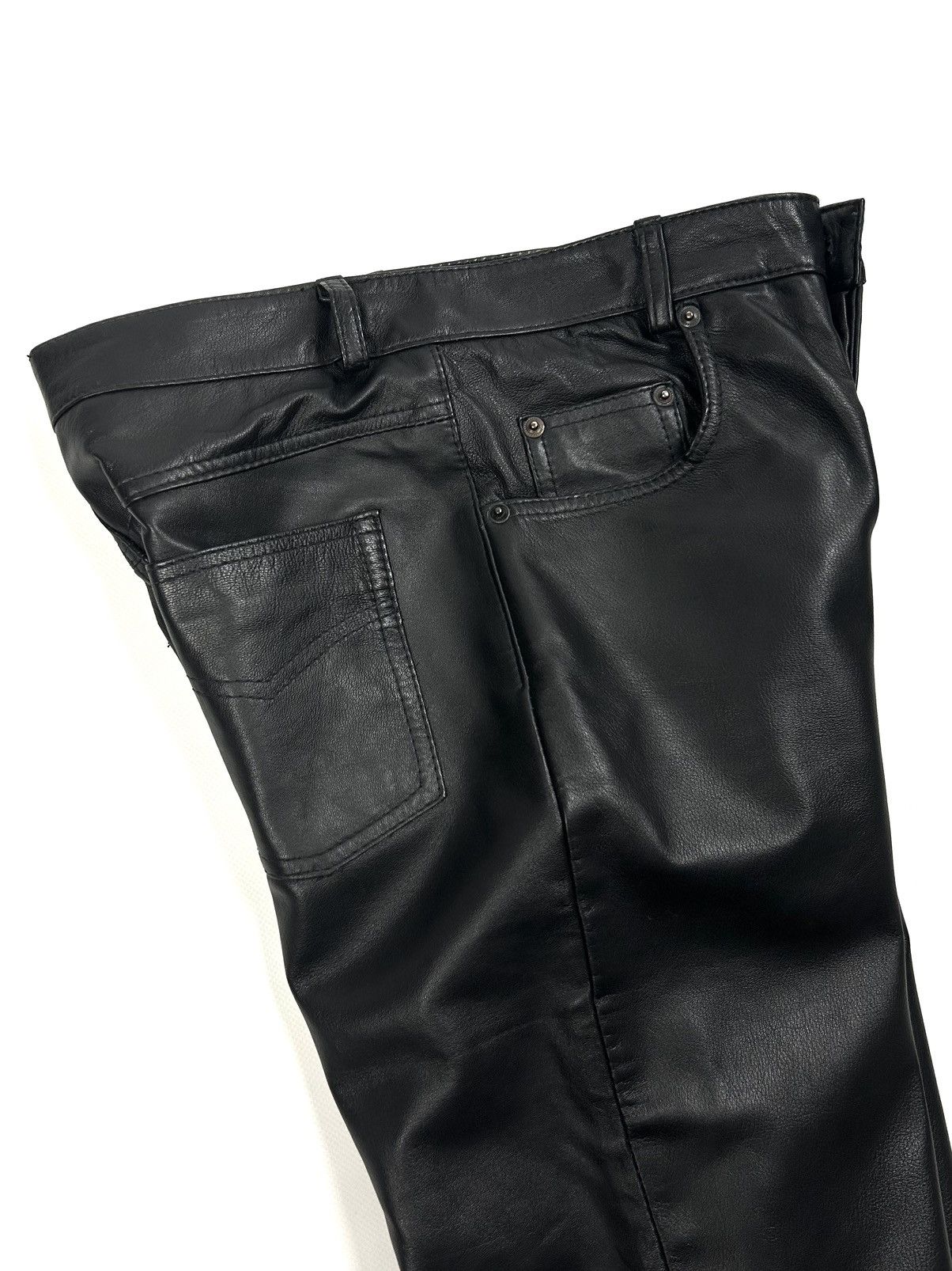 Genuine Leather Vintage The King Black Genuine Leather Pants Avant Garde Y2K Size US 33 - 11 Thumbnail