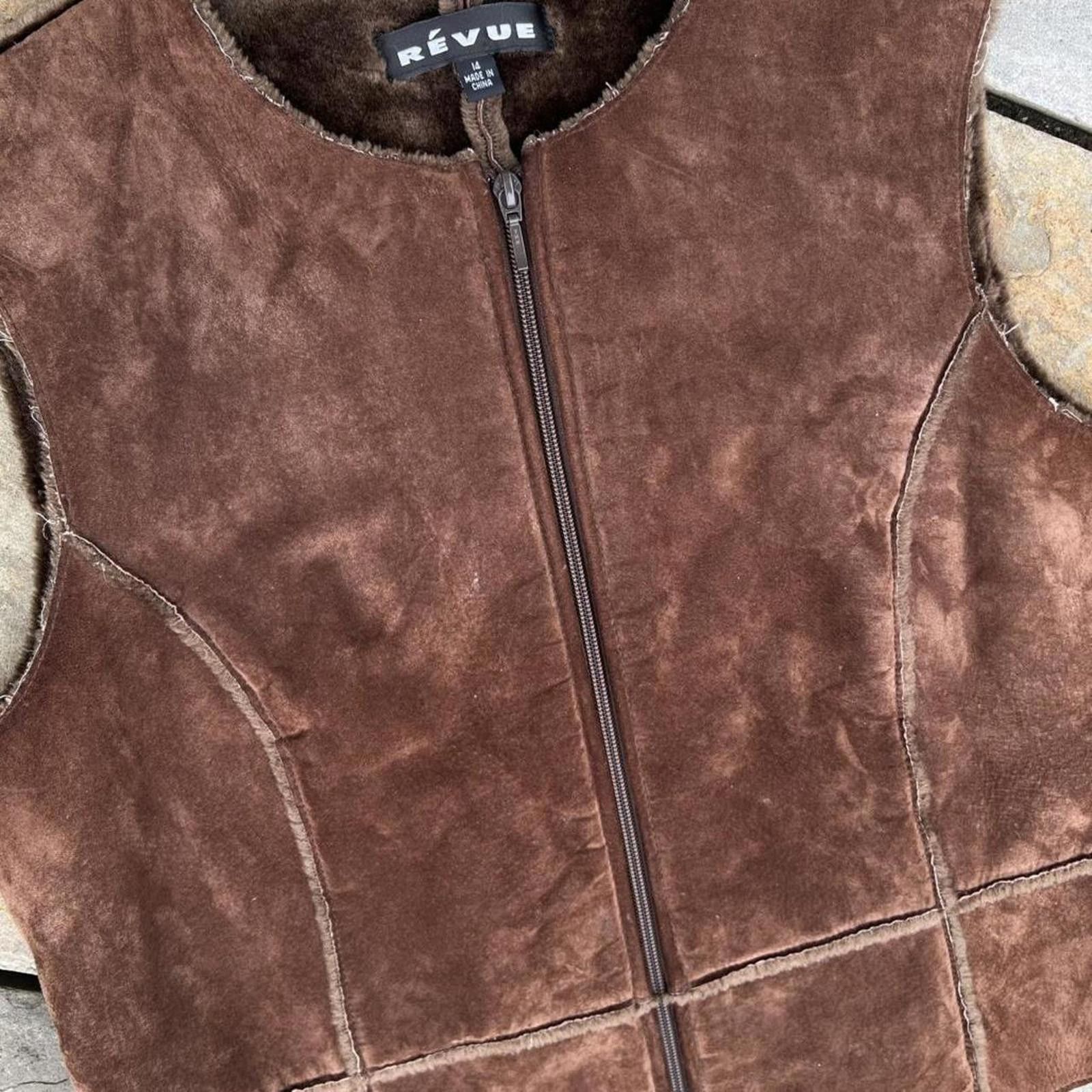 Vintage Vintage 90s Brown Genuine Suede Leather Vest Size XL / US 12-14 / IT 48-50 - 2 Thumbnail