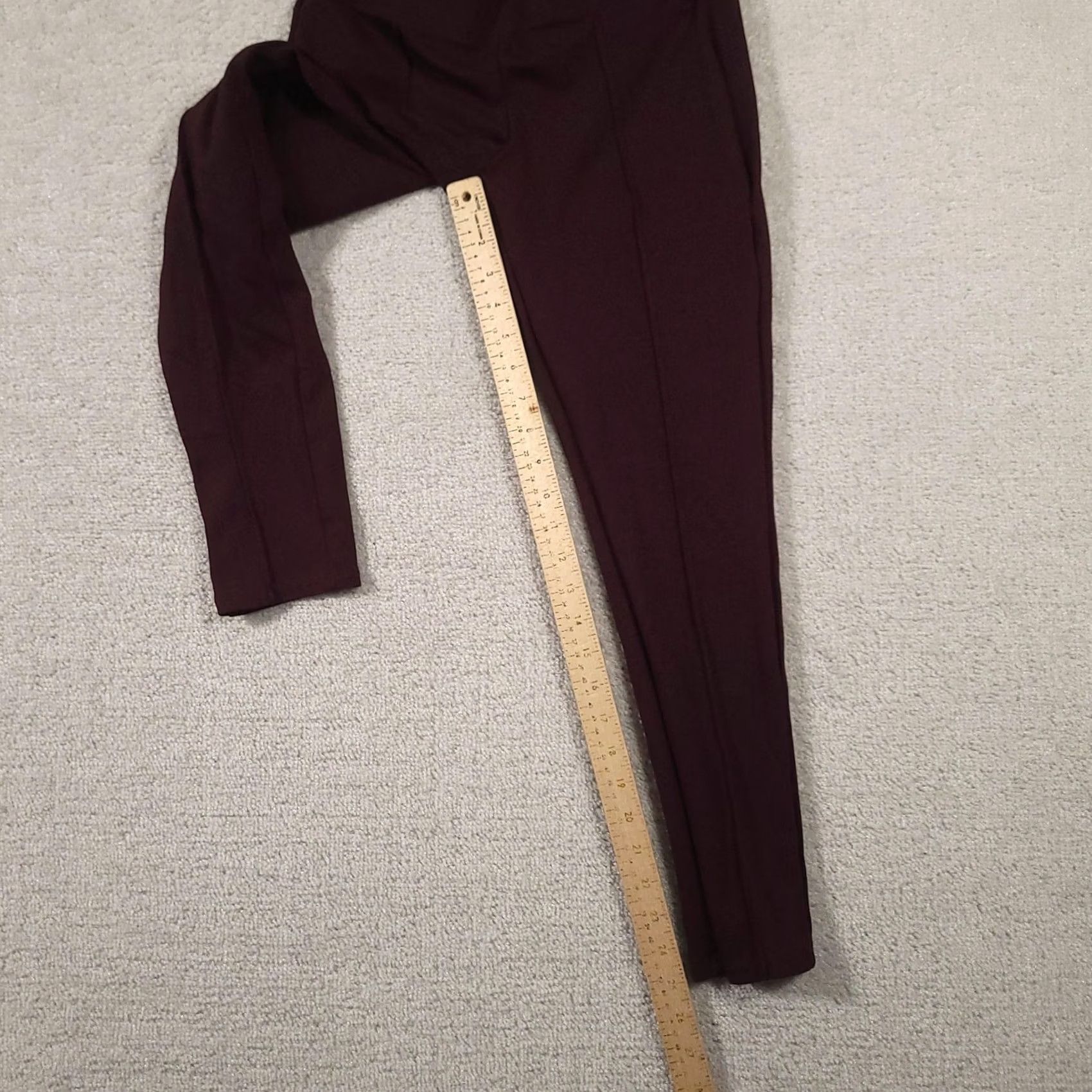 Nine West Nine West Leggings Womens Small Burgundy High Rise Ponte Stretch Ankle Pants Size 28" / US 6 / IT 42 - 4 Thumbnail