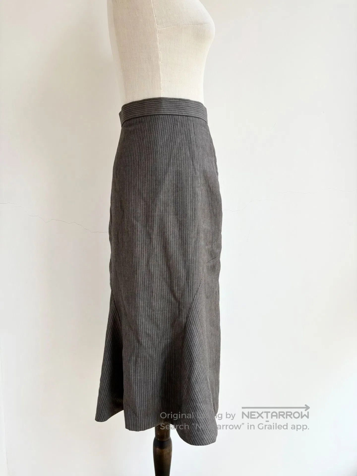 Vivienne Westwood Vivienne Westwood Gray Striped Fishtail Skirt. Size 39" - 4 Thumbnail