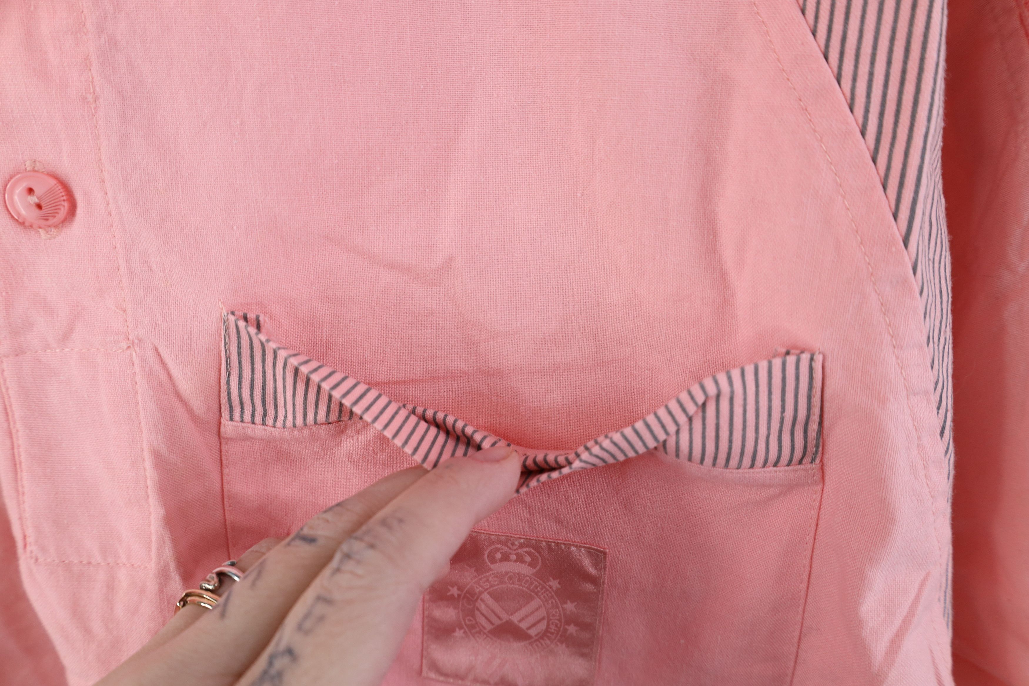 Vintage Vintage 80s 90s Streetwear Ribbed Pullover Polo Shirt Pink Size US S / EU 44-46 / 1 - 6 Thumbnail