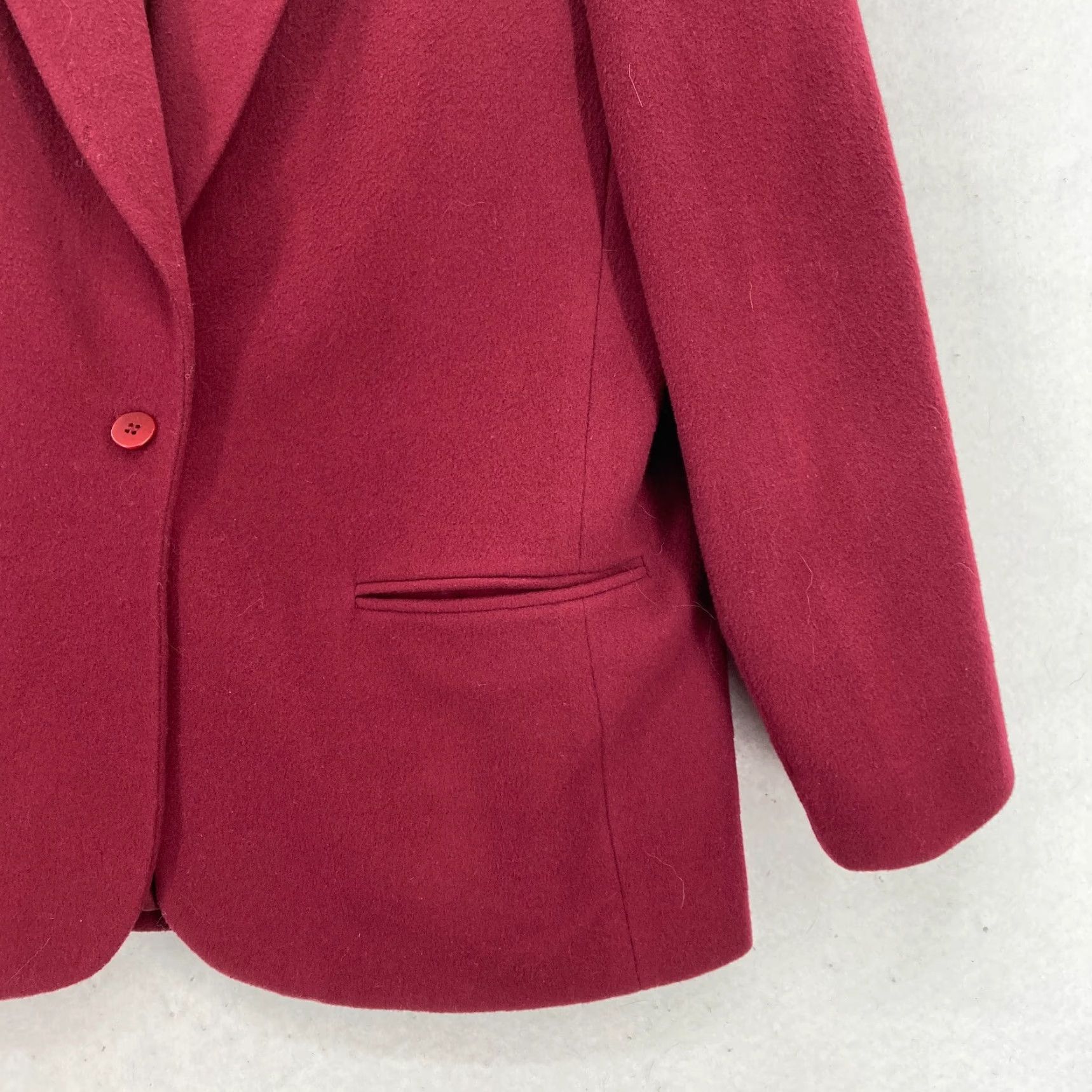 J.Crew Vintage J.Crew Blazer Jacket Women's 10 Red Wool Cashmere Blend Career Hong Kong Size L / US 10 / IT 46 - 3 Thumbnail