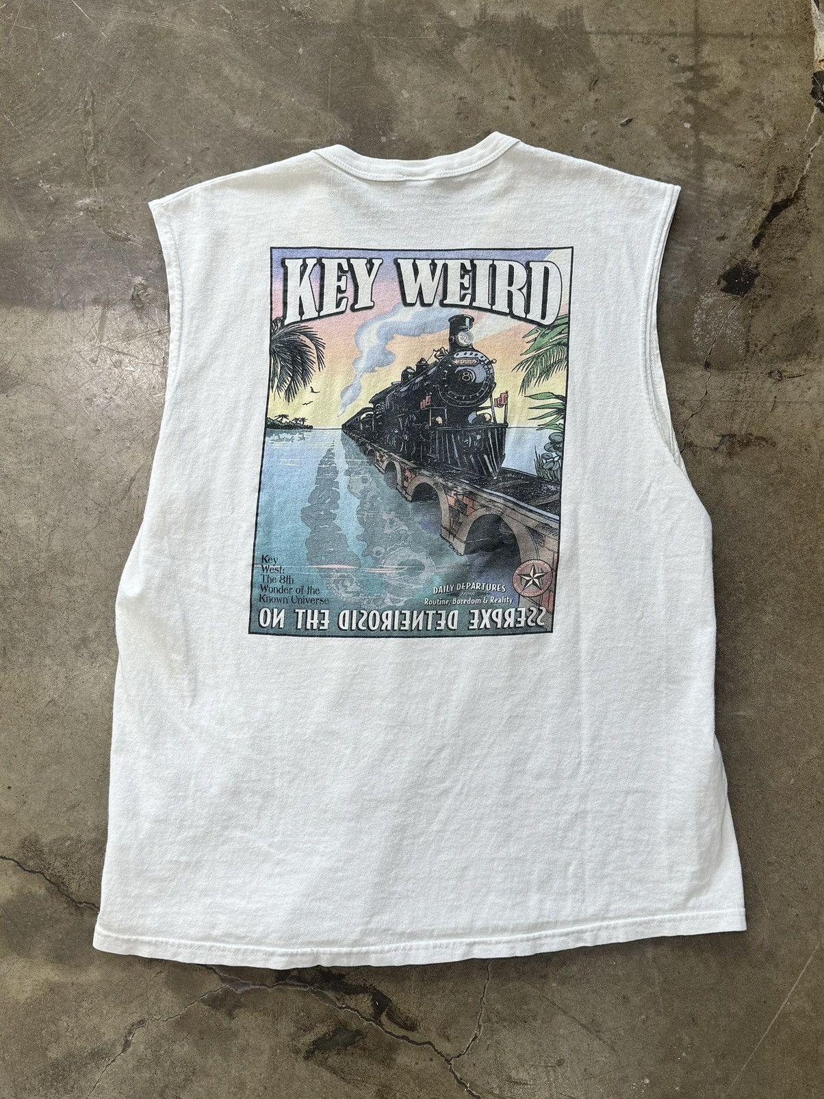 Vintage Vintage Key West Florida Train Ocean Sleeveless Tee Large Size US L / EU 52-54 / 3 - 2 Thumbnail