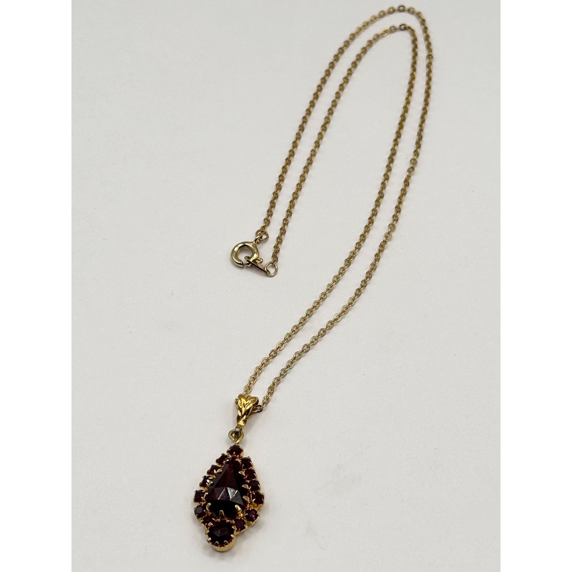 Vintage Vintage Austria Glass Garnet Pendant Charm Necklace Size ONE SIZE - 3 Thumbnail