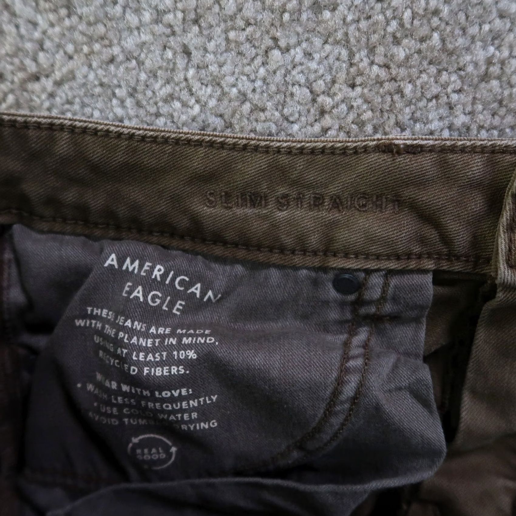 American Eagle Outfitters VINTAGE? No — American Eagle Slim Straight Jeans Mens 32x36 Brown Denim Airflex Distressed Slim 5-Pocket Cotton Blend Jeans Mens Brown Size US 32 / EU 48 - 4 Thumbnail