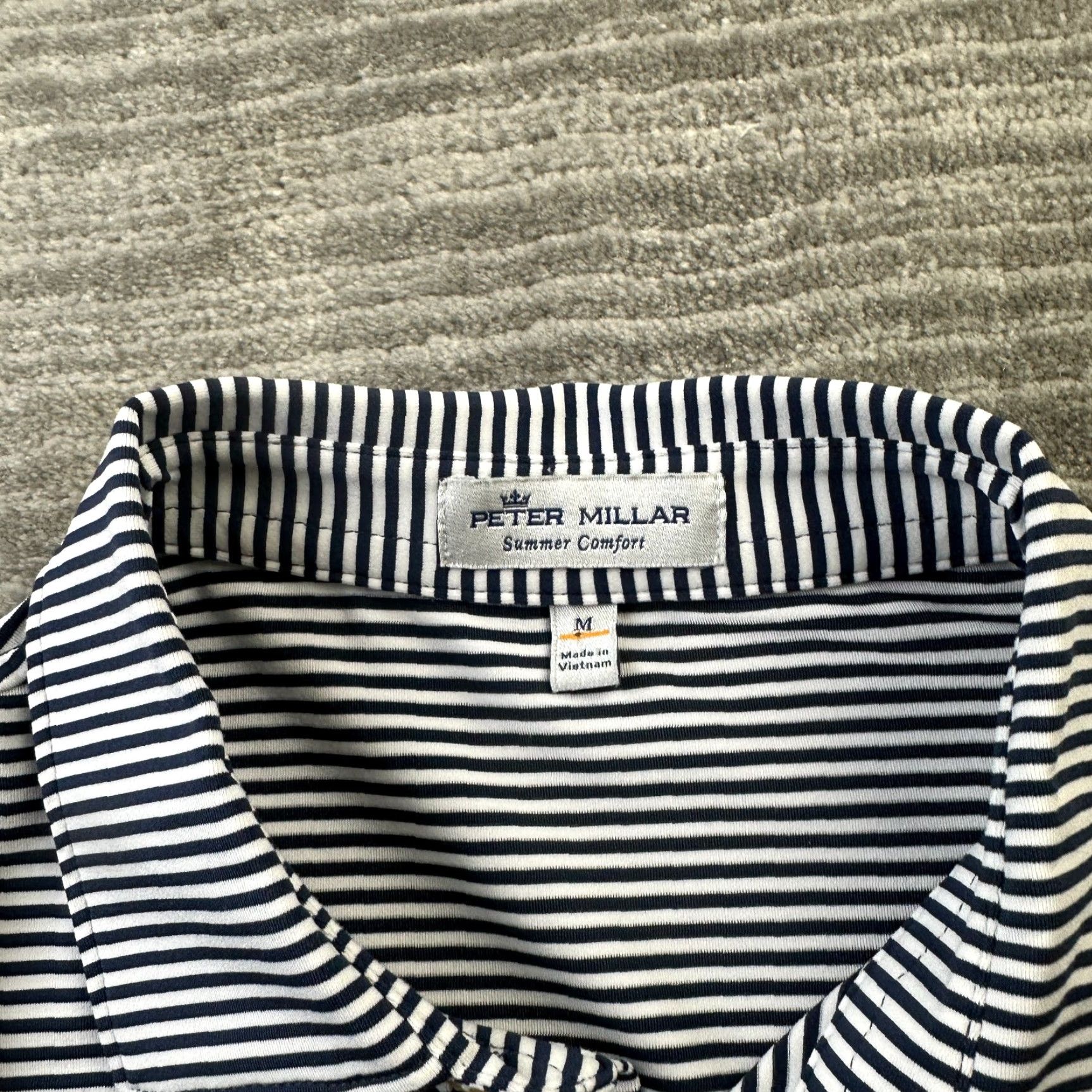 Peter Millar Peter Millar Polo Shirt Mens L White Blue Stripe Casual Summer Comfort Golf Size US L / EU 52-54 / 3 - 6 Thumbnail