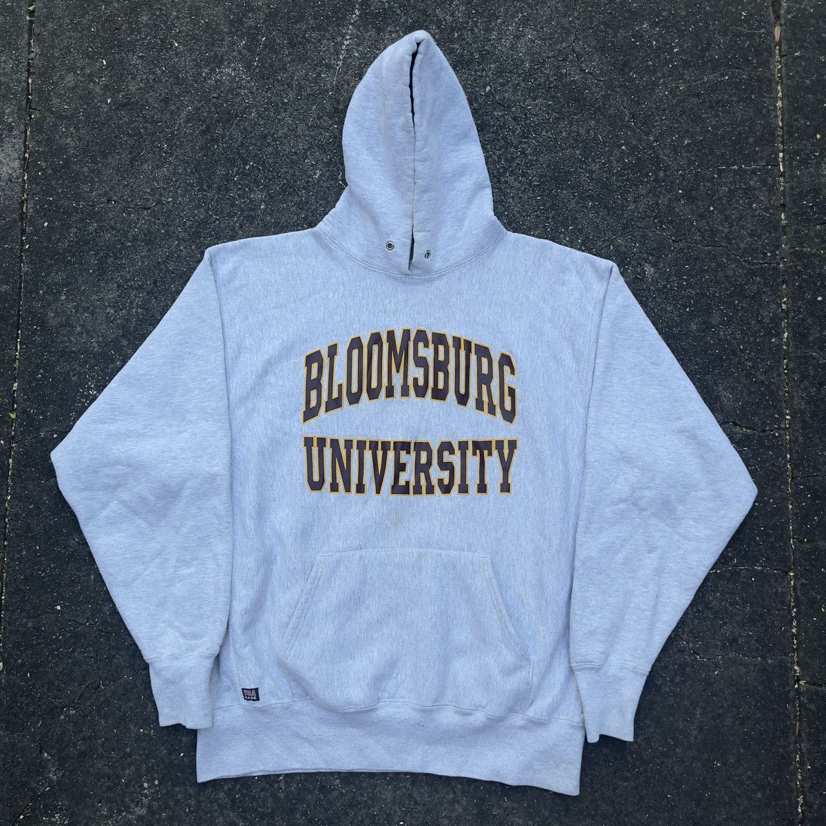 Vintage Vtg 80s BLOOMSBURG UNIVERSITY Reverse Weave Hoodie Size US XL / EU 56 / 4 - 1 Thumbnail