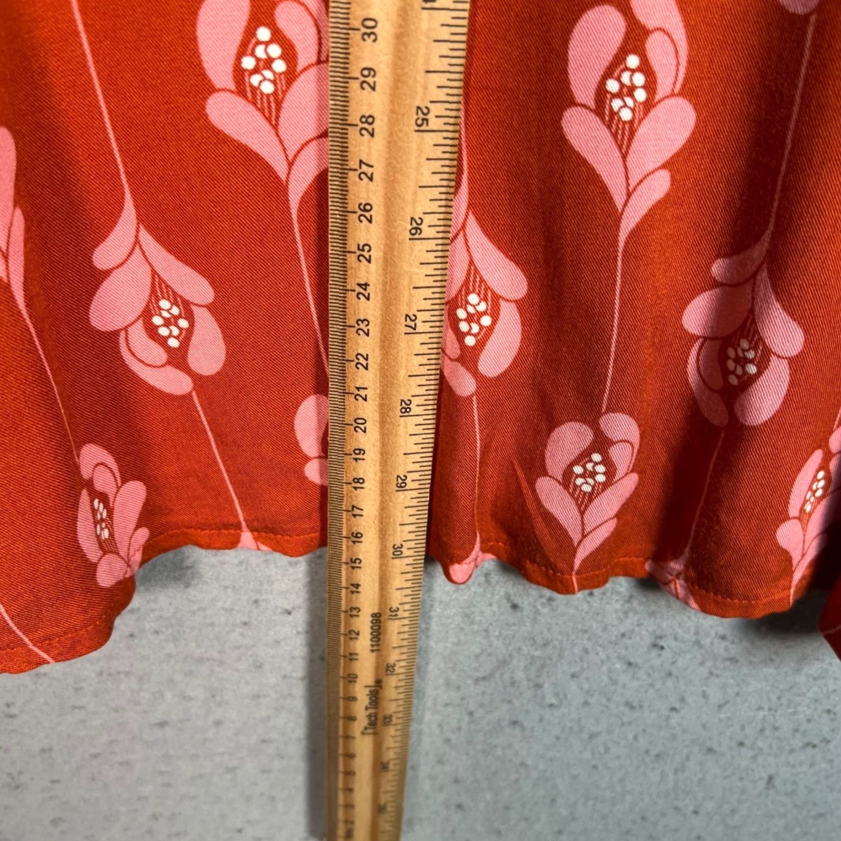 Pinko Mademoiselle Yéyé Skirt A-Line Knee Length Red Pink Floral Viscose Womens Size L Size 36" / US 14 / IT 50 - 6 Thumbnail