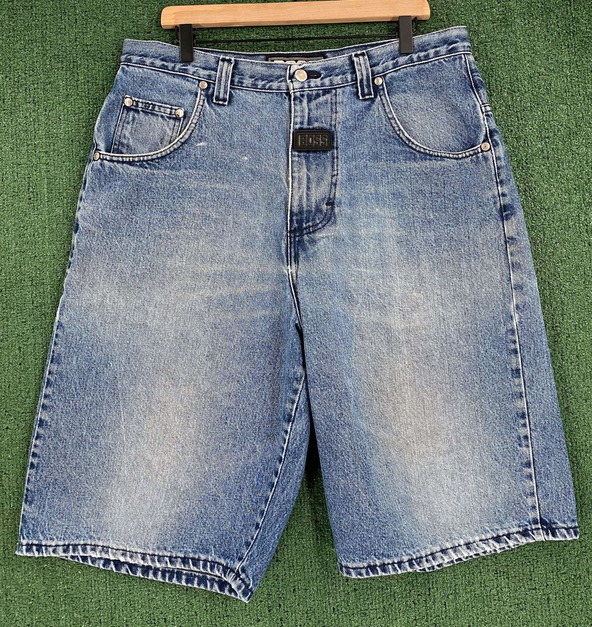 Evisu × Japanese Brand × Vintage Baggy Denim Shorts Jorts Evisu
