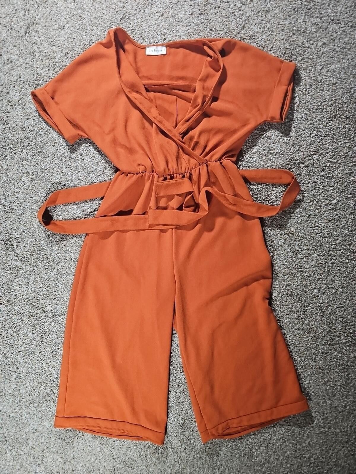 Homme + Femme La Ces Femme Burnt Orange Jumper Pantsuit Size 28" / US 6 / IT 42 - 1 Thumbnail