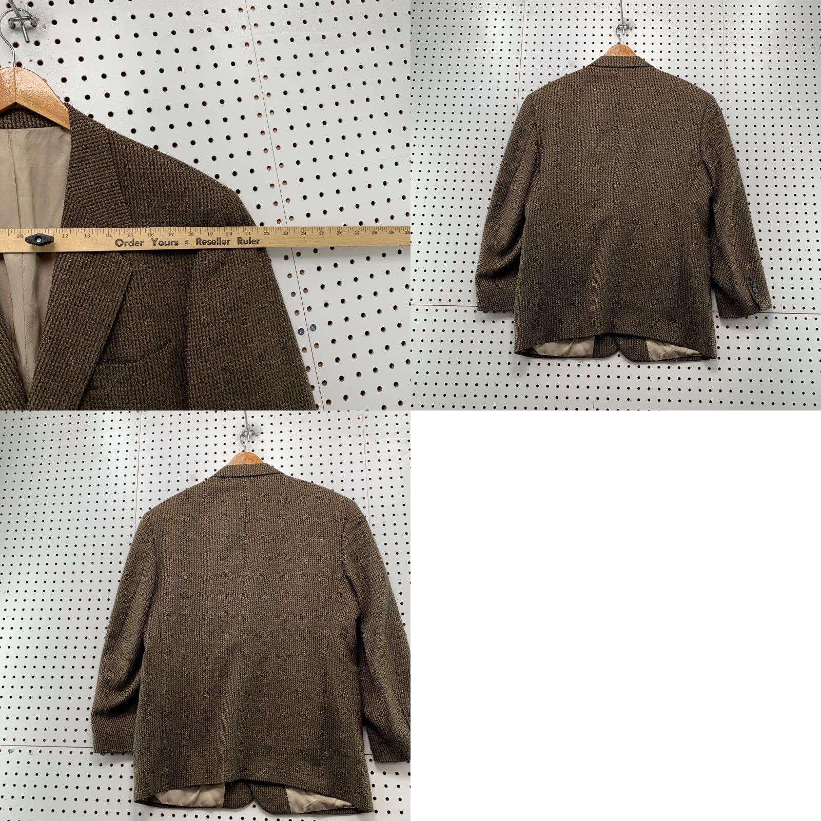 Vintage VINTAGE Mark Shale Blazer Mens 44R Wool Tweed Brown Textured Made USA Jacket Coat Size 44R - 9 Thumbnail