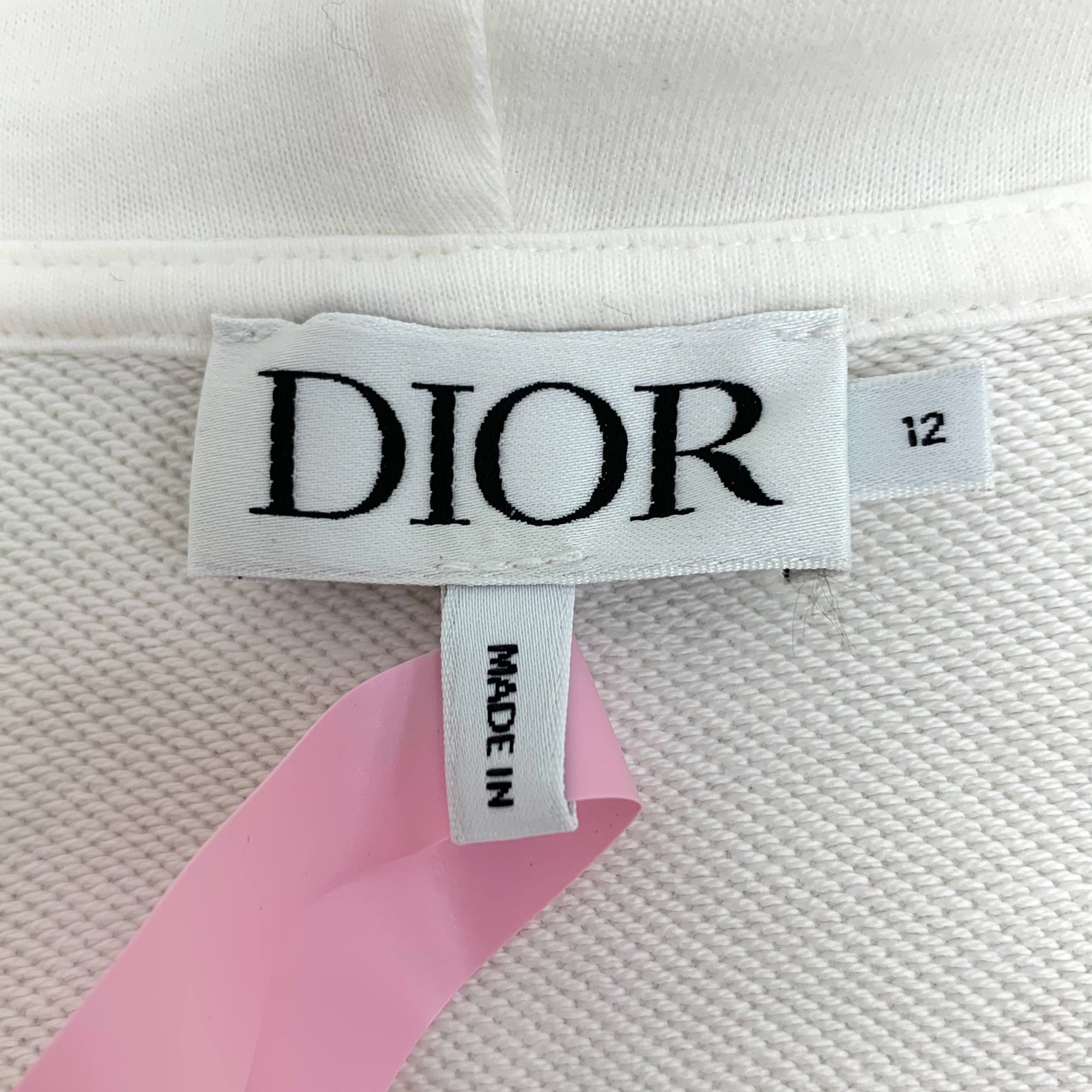 Dior DIOR White Cotton Zip-Up Hooded Sweatshirt With Logo Print S Size XL / US 12-14 / IT 48-50 - 2 Thumbnail
