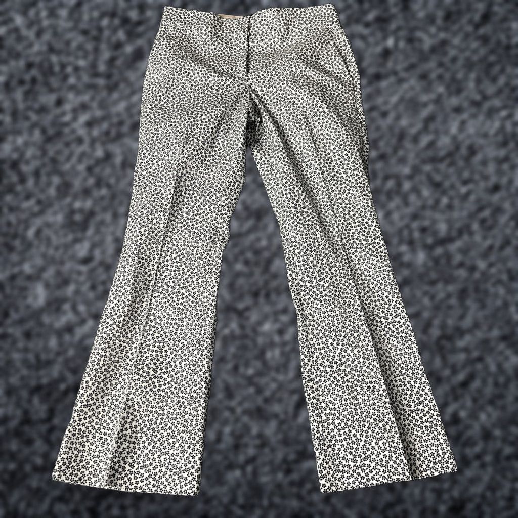 Piazza Sempione Pants Women EUR 38 W28 L26 Floral Multicolor Stretch Cotton Blend Flat Front Straight Leg Designer Dress Pants - Mens/Womens?